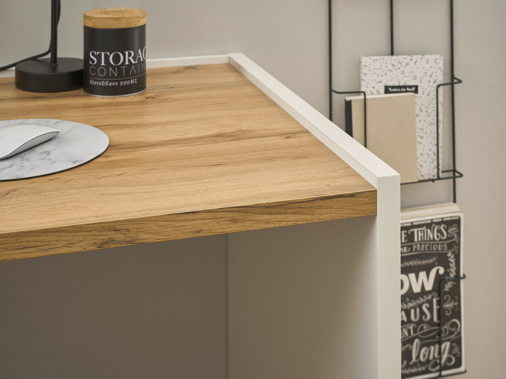 Skrivebord Elbsori 119 (Hvid + Wotan eg)