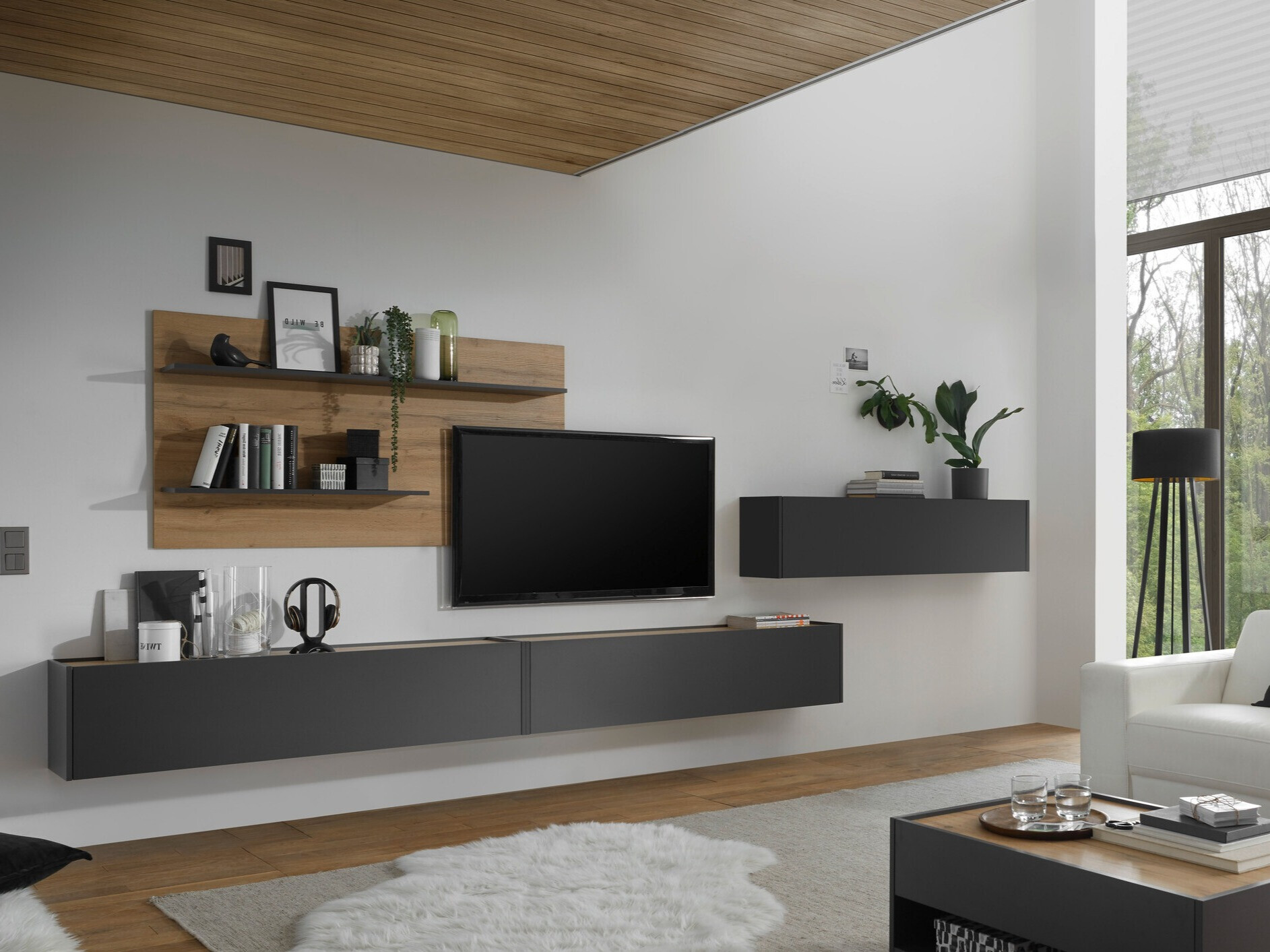 Stuemøbelsæt Elbsori 121 (Antracit + Wotan eg)