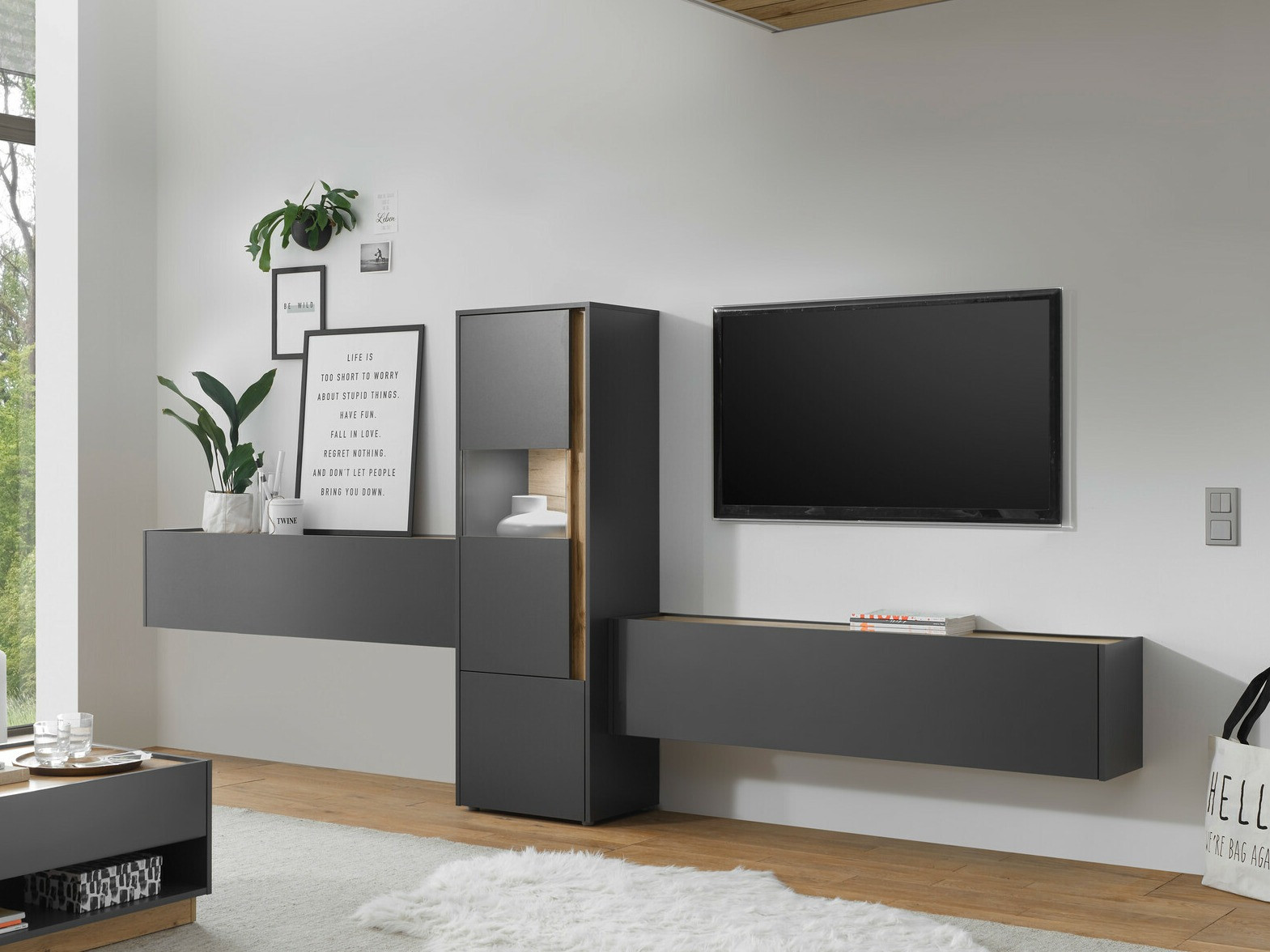 Stuemøbelsæt Elbsori 122 (Antracit + Wotan eg)