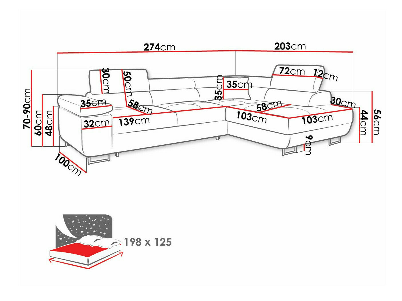 Hjørnesofa Comfivo Vinetum I (Venus Velvet 2927)