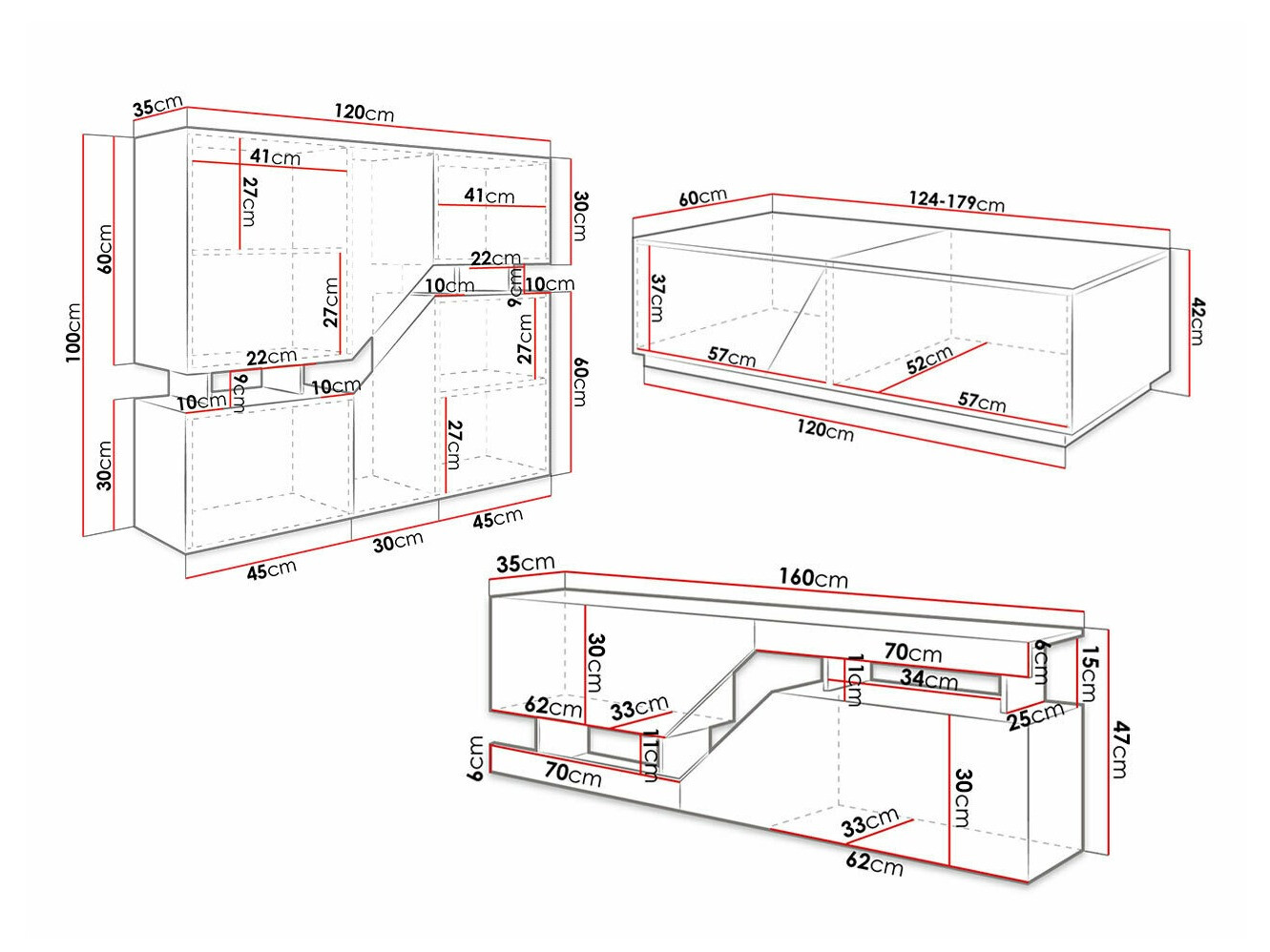 Stuemøbelsæt Comfivo Daldune 103 (Wotan eg + Antracit)