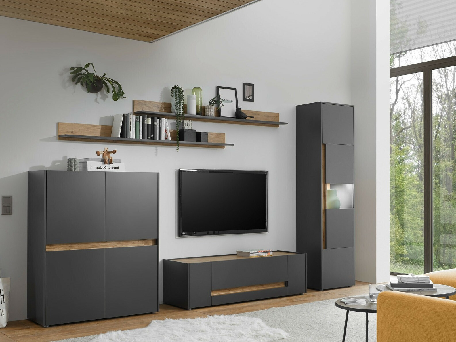 Stuemøbelsæt Elbsori 131 (Antracit + Wotan eg)