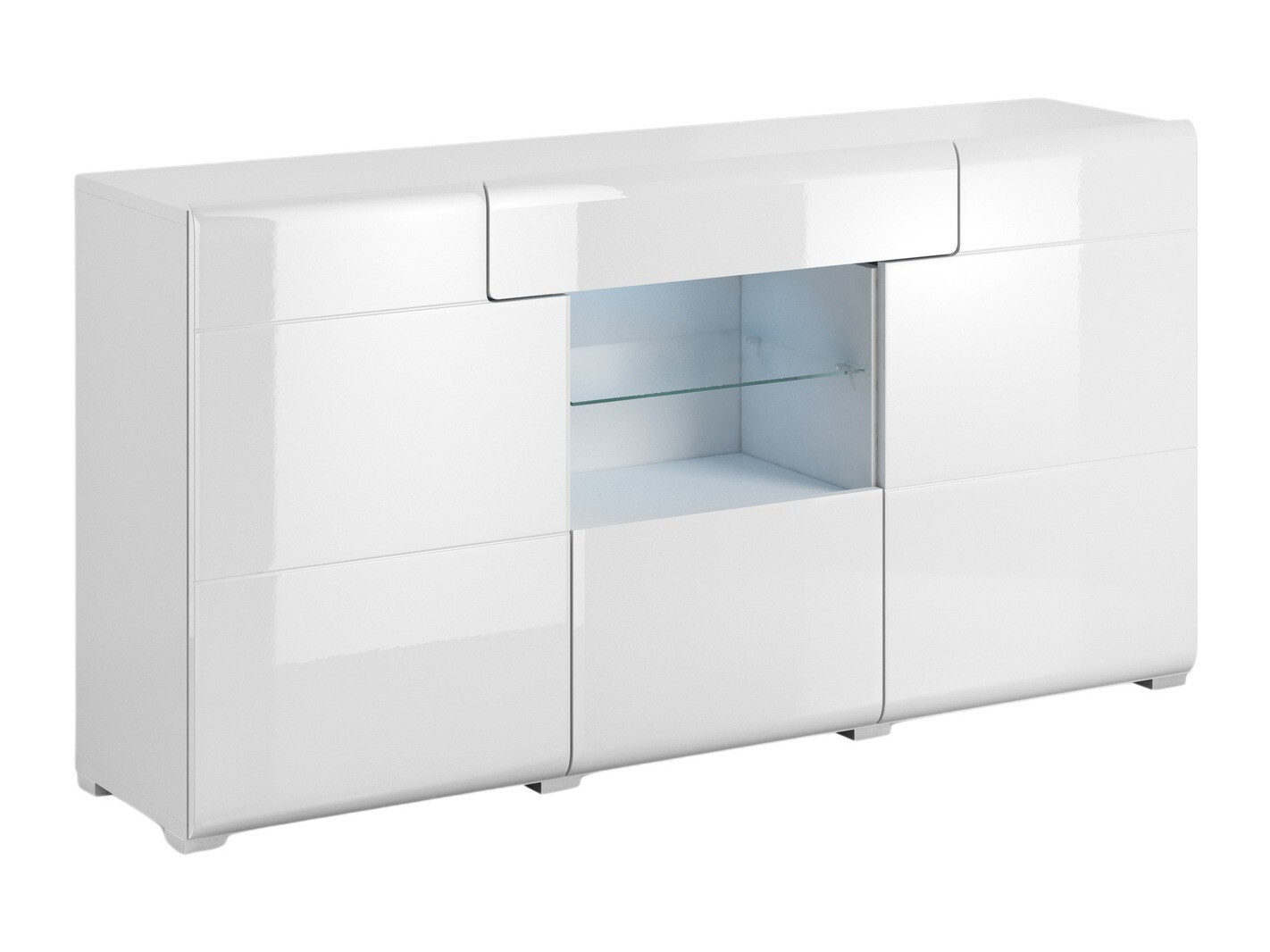 Kommode Torsone 108 (Hvid + Glansfuld hvid)