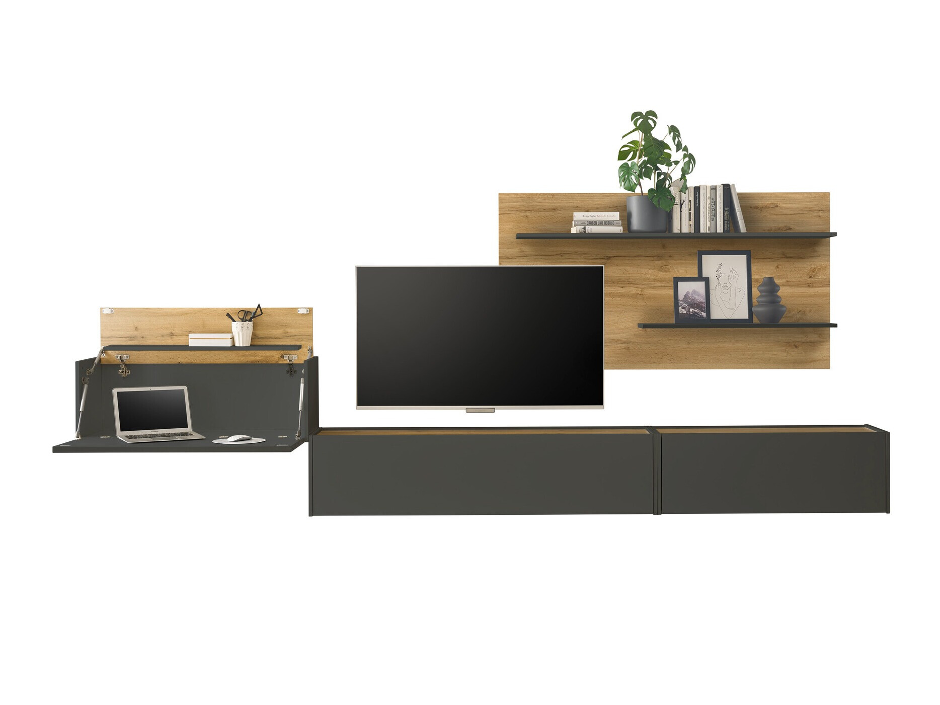 Stuemøbelsæt Elbsori 137 (Antracit + Wotan eg)