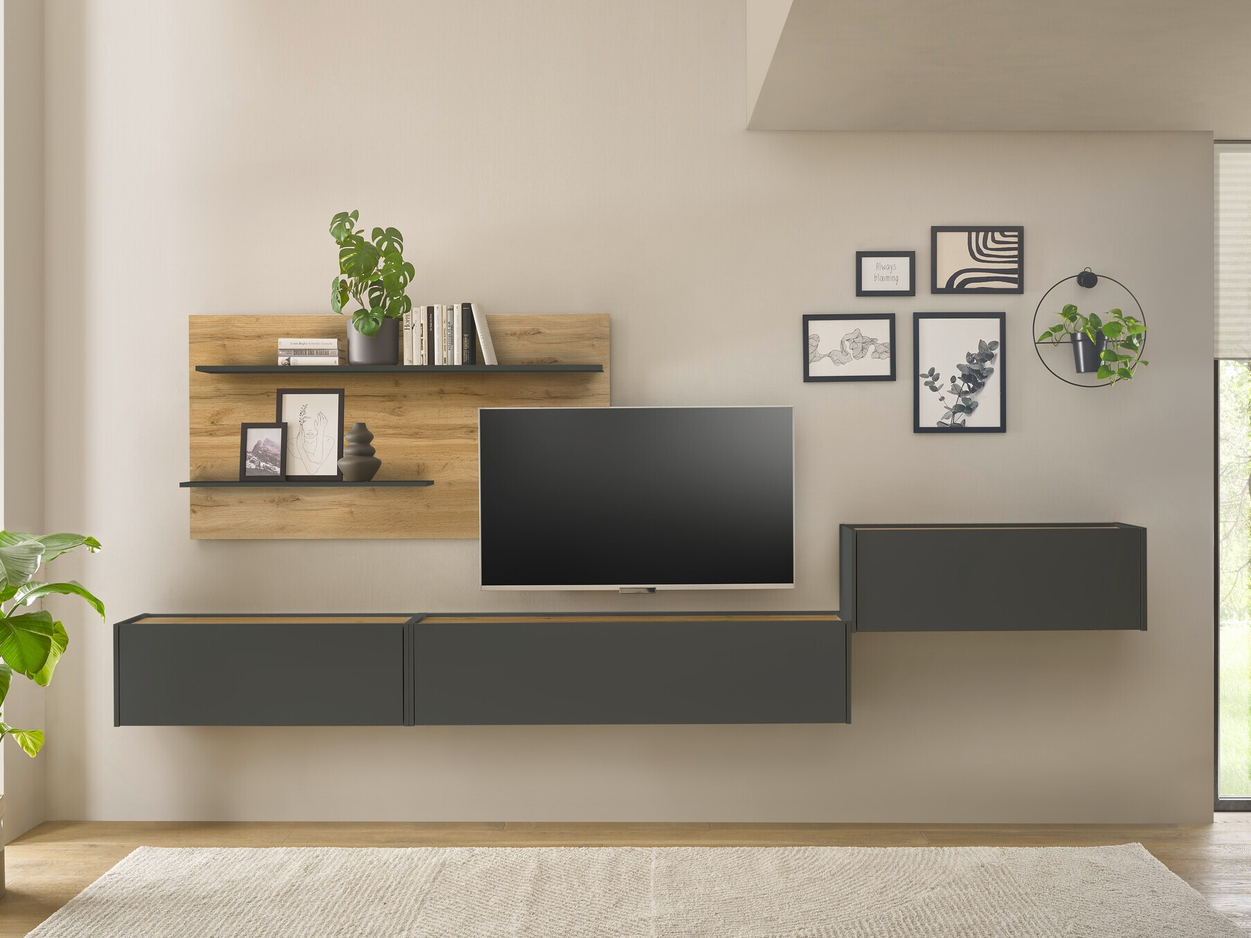 Stuemøbelsæt Elbsori 137 (Antracit + Wotan eg)