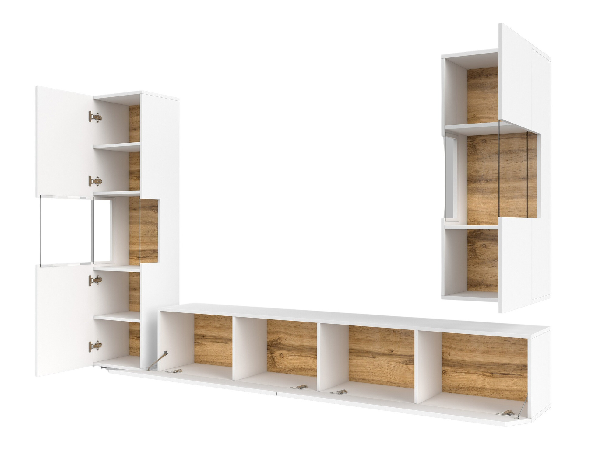 Stuemøbelsæt Revmiru 106 (Hvid + Wotan eg)