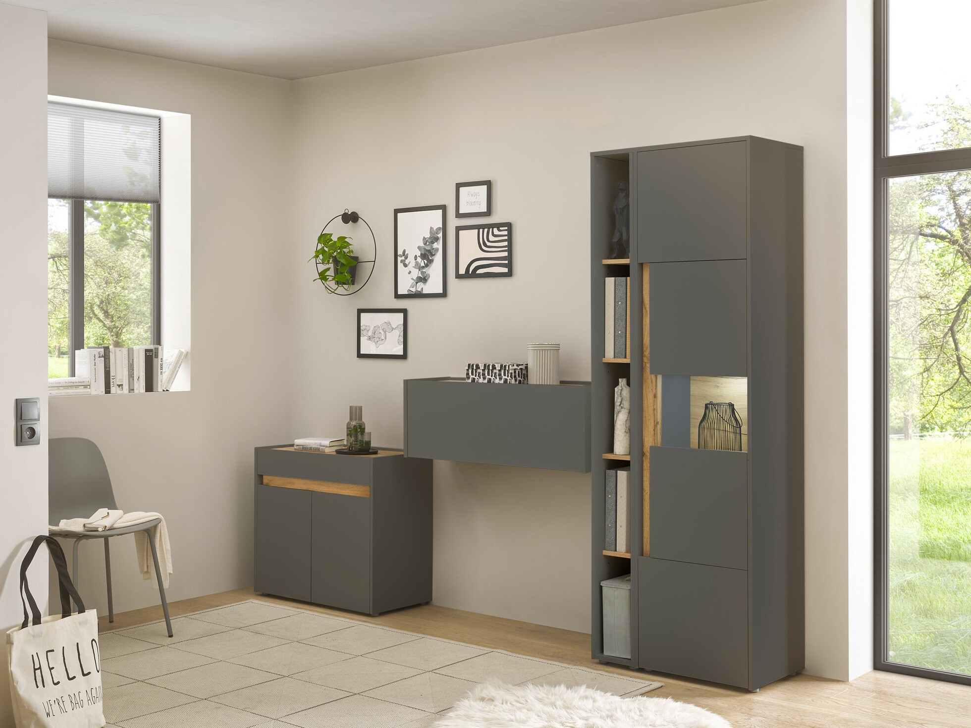 Møbelsæt Elbsori 139 (Antracit + Wotan eg)