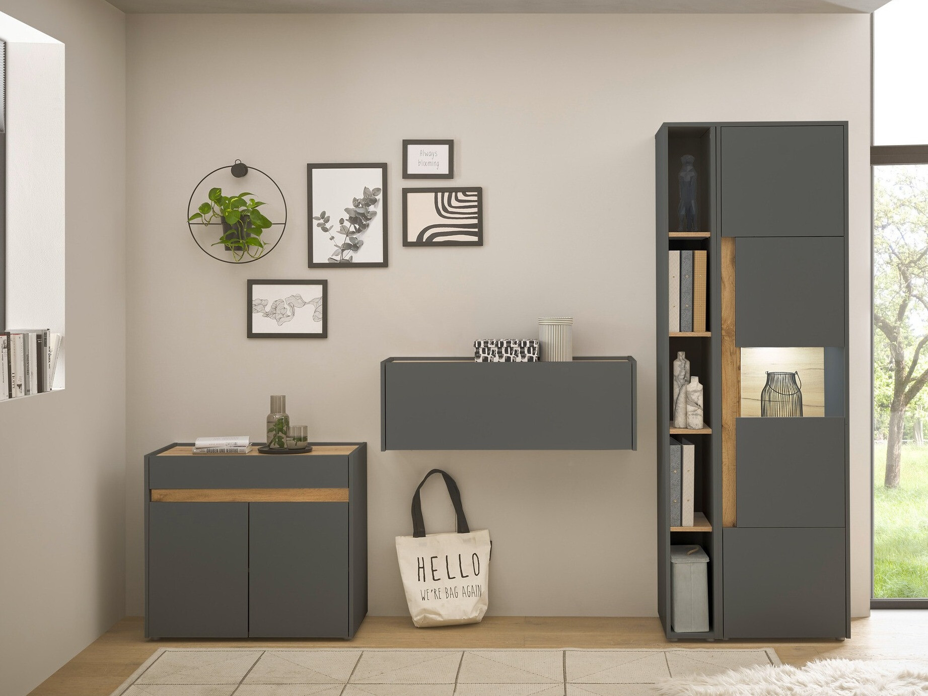 Møbelsæt Elbsori 139 (Antracit + Wotan eg)