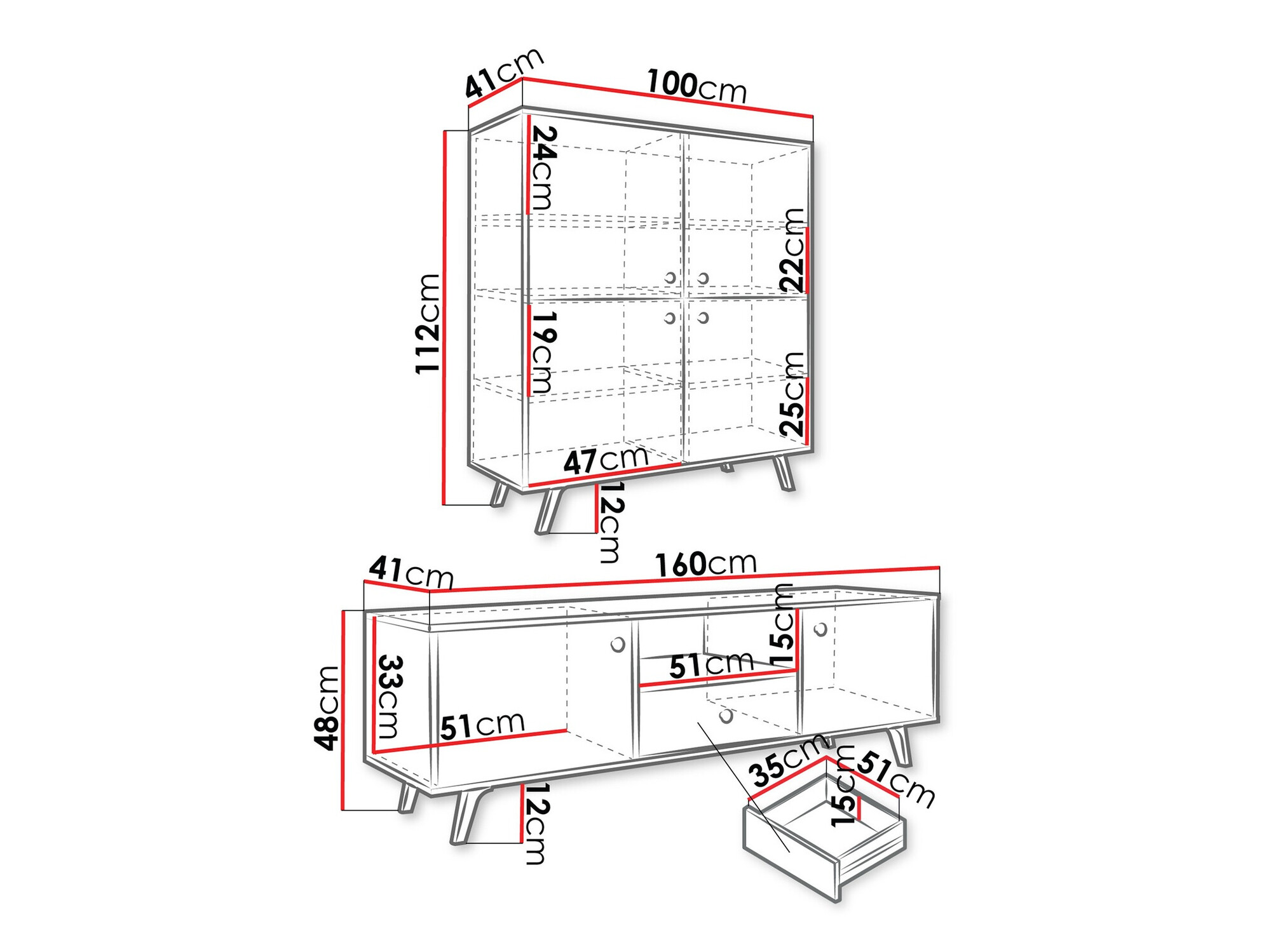 Stuemøbelsæt Monfera 105 (Hvid)