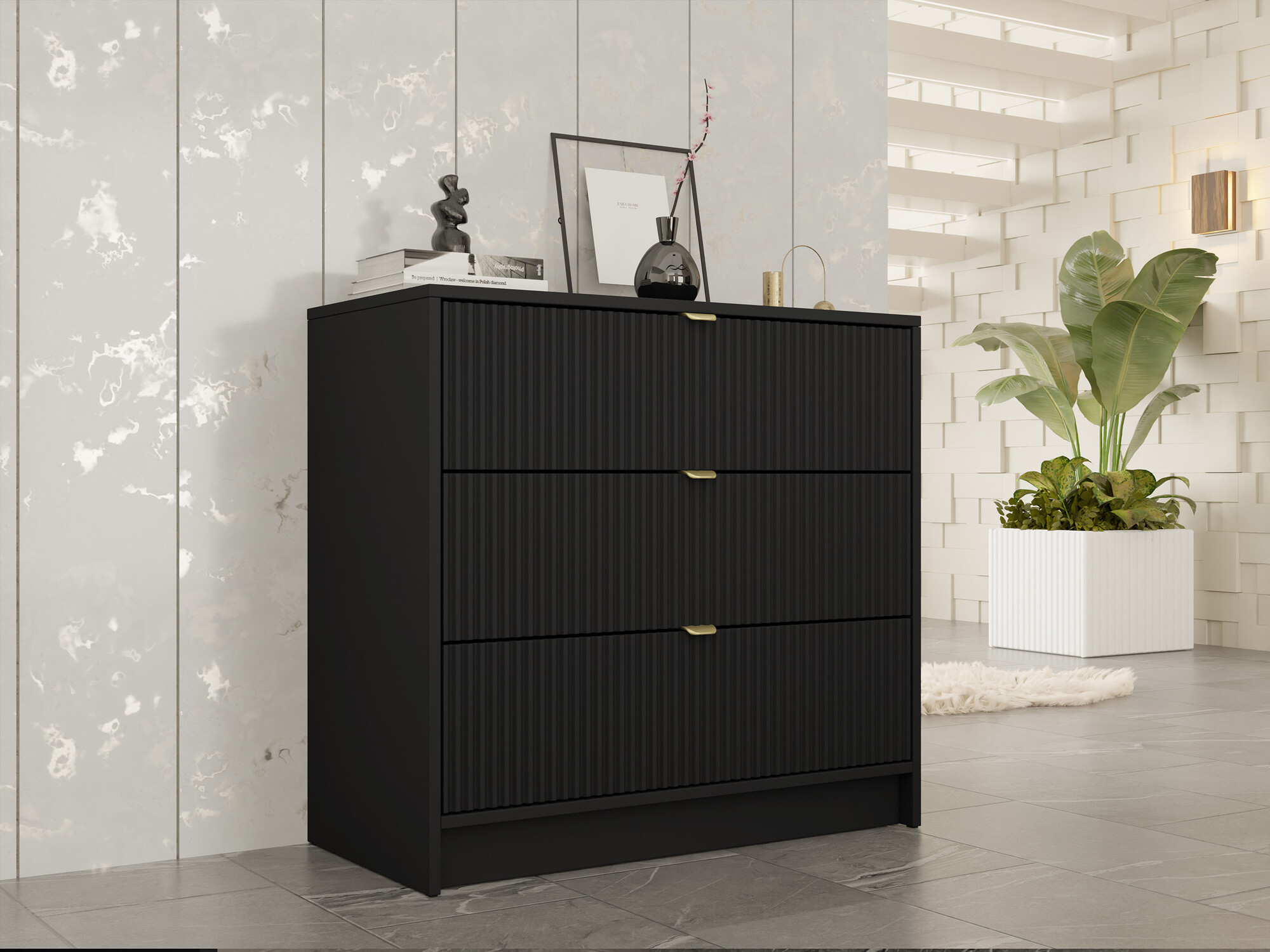 Kommode Comfivo Papilio I (Sort)