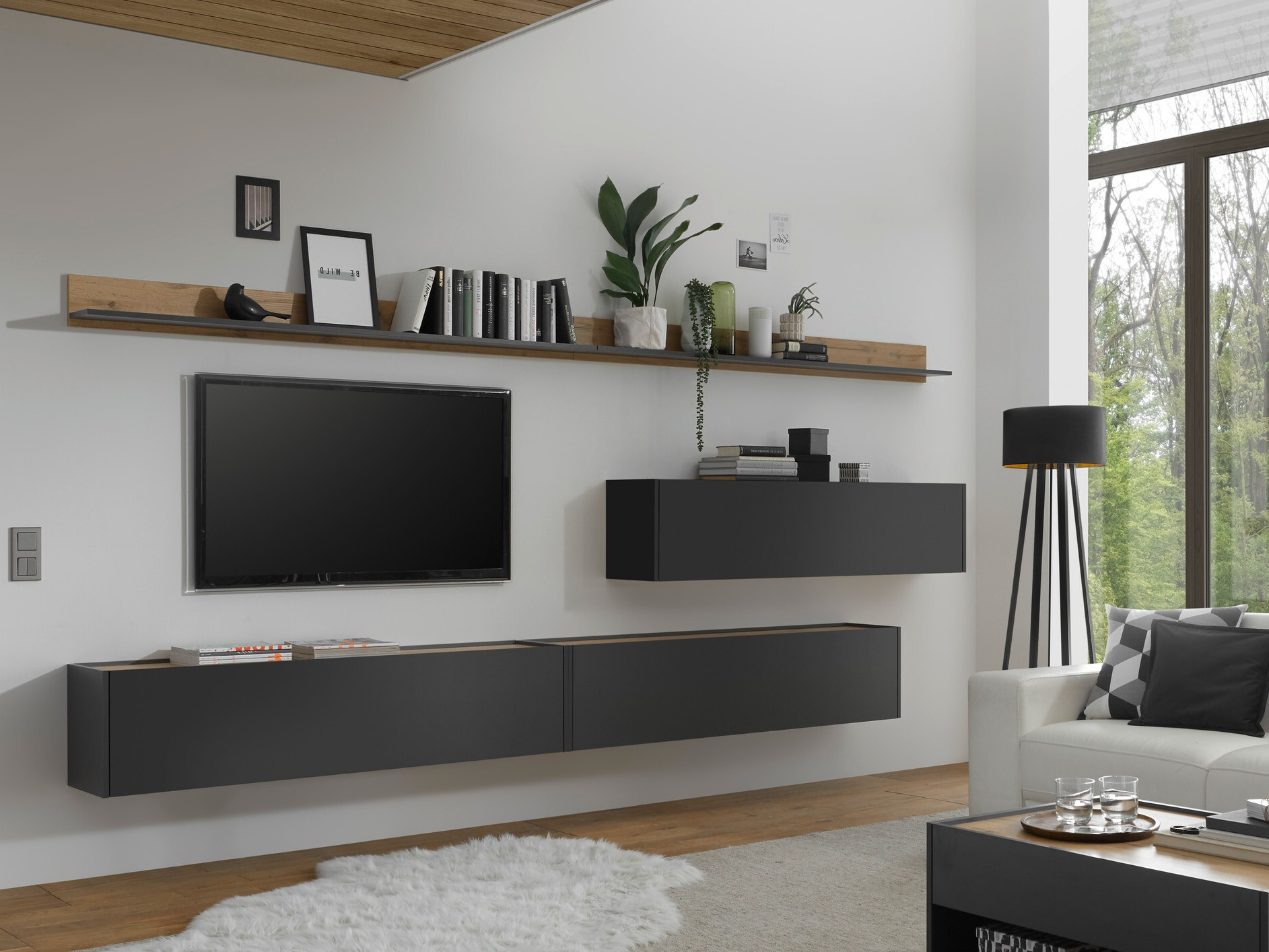 Stuemøbelsæt Elbsori 142 (Antracit + Wotan eg)