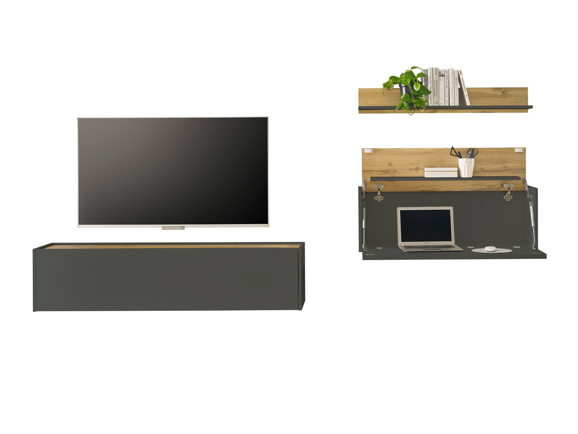 Stuemøbelsæt Elbsori 143 (Antracit + Wotan eg)