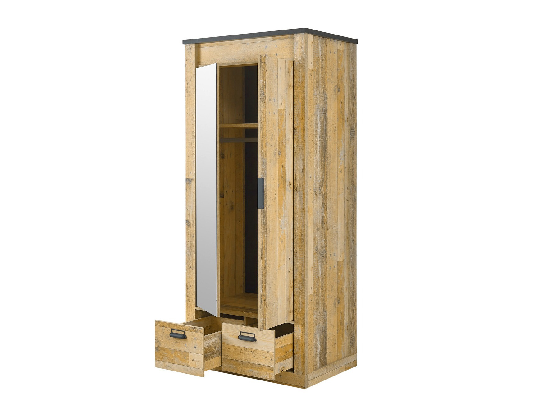 Garderobeskab Cirtale 106 (Antracit + Modnet træ)