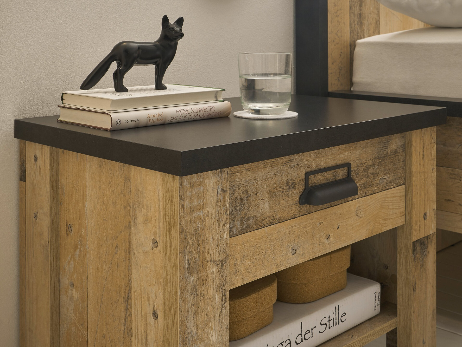 Sengebord Cirtale 102 (Modnet træ + Antracit)