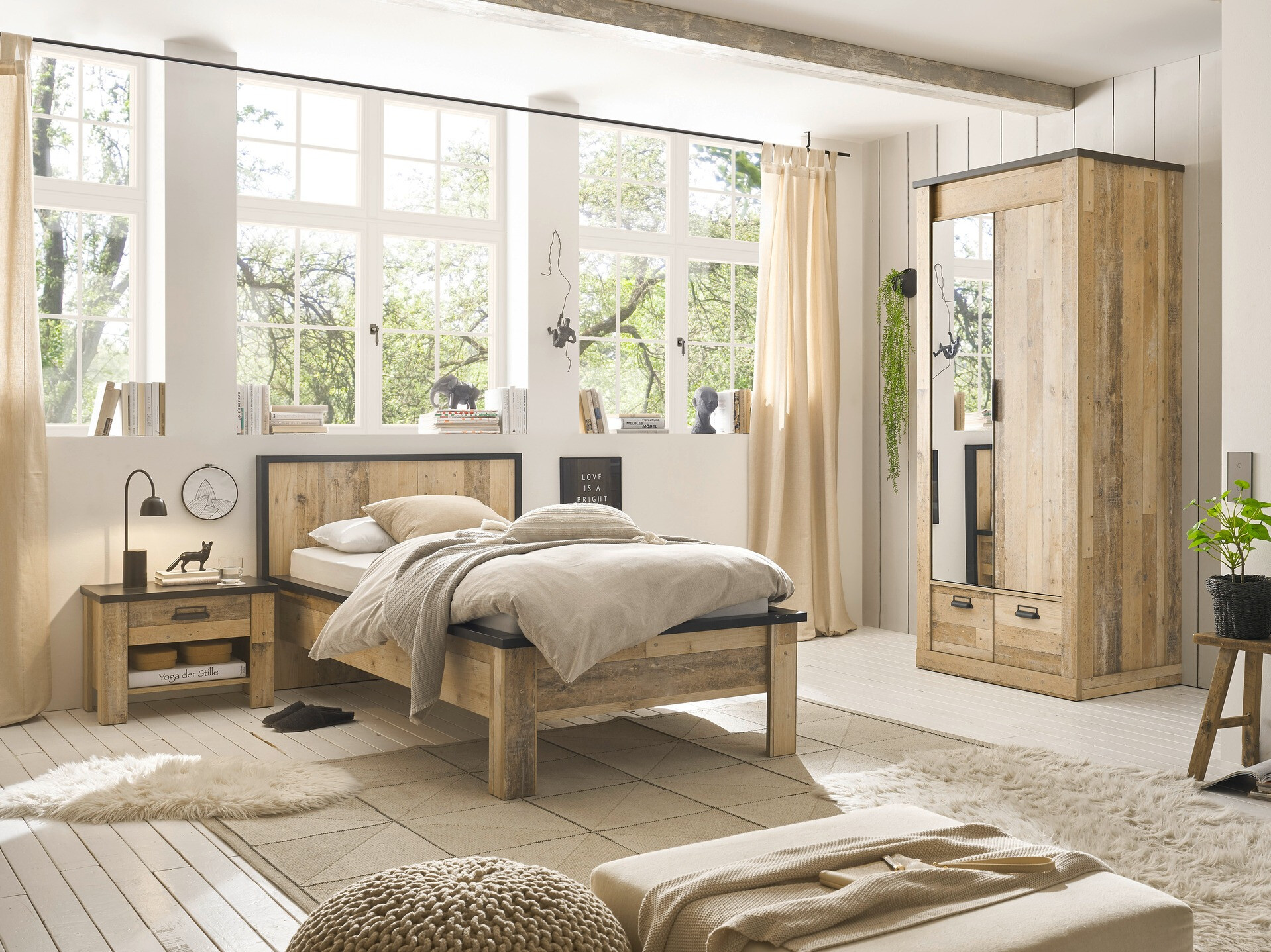 Sengebord Cirtale 104 (Modnet træ + Antracit)