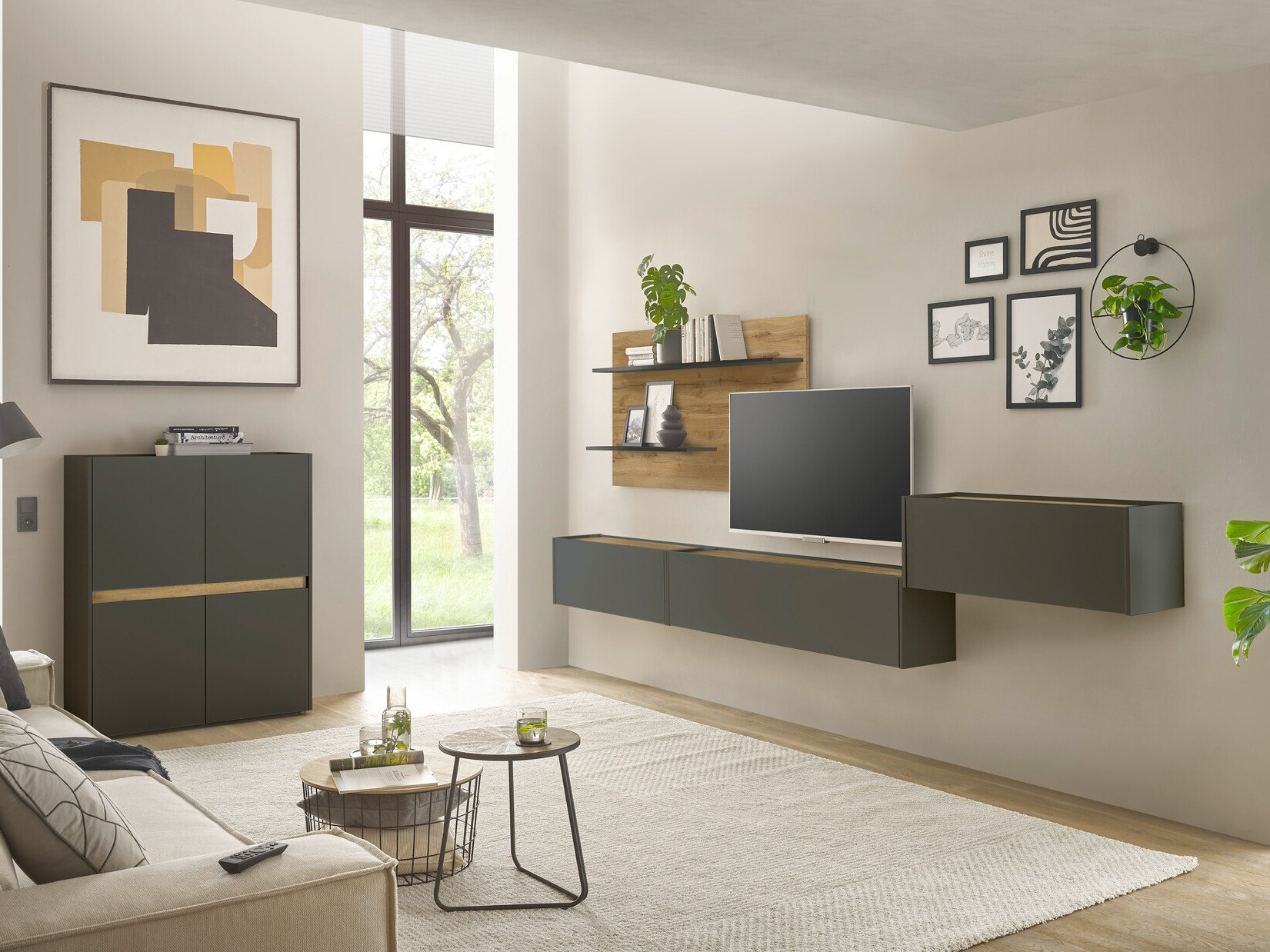 Stuemøbelsæt Elbsori 147 (Antracit + Wotan eg)