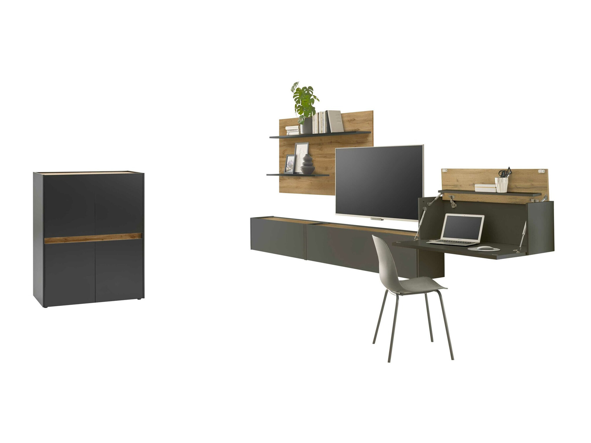 Stuemøbelsæt Elbsori 147 (Antracit + Wotan eg)