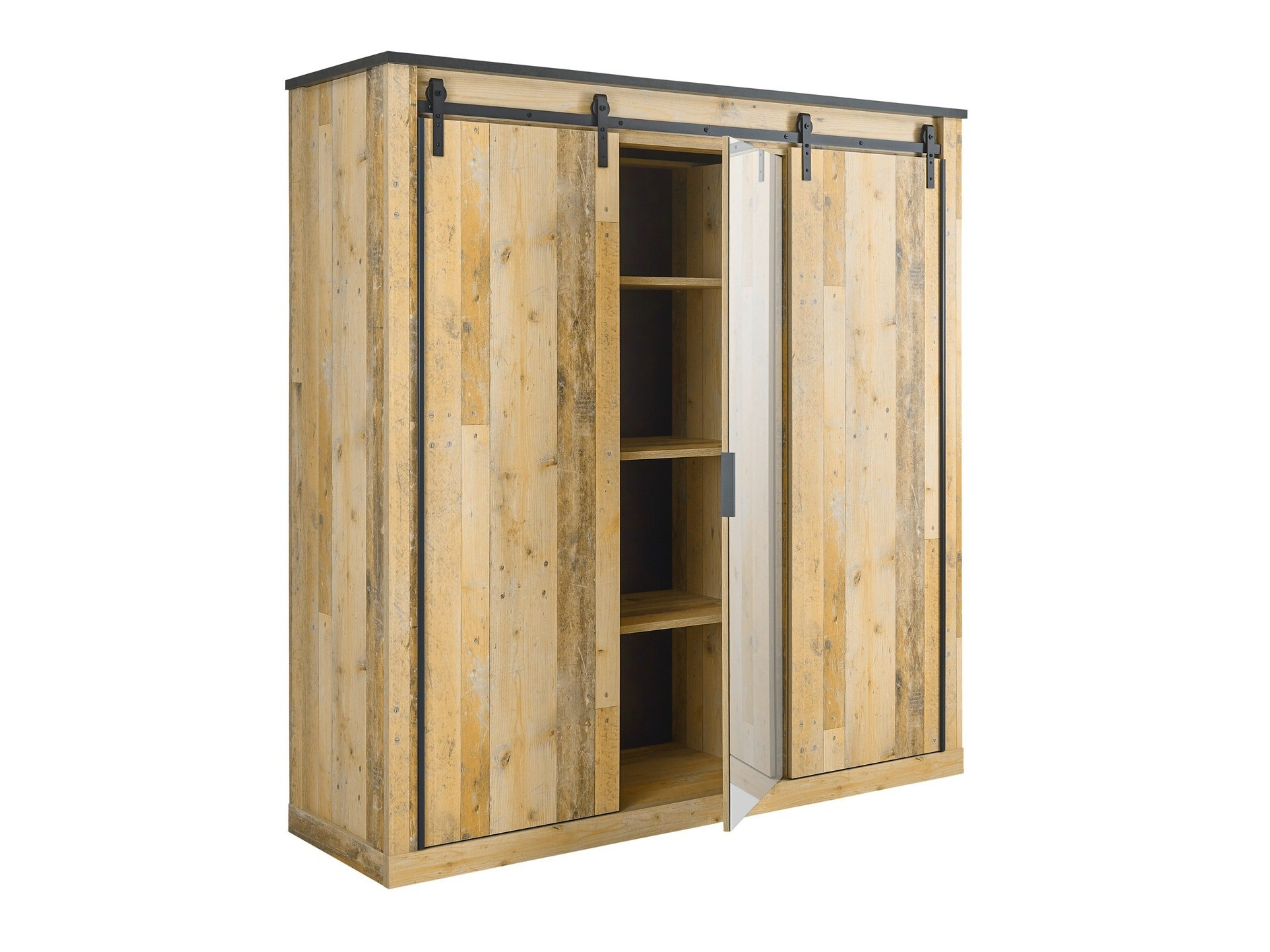 Garderobeskab Cirtale 108 (Antracit + Modnet træ)