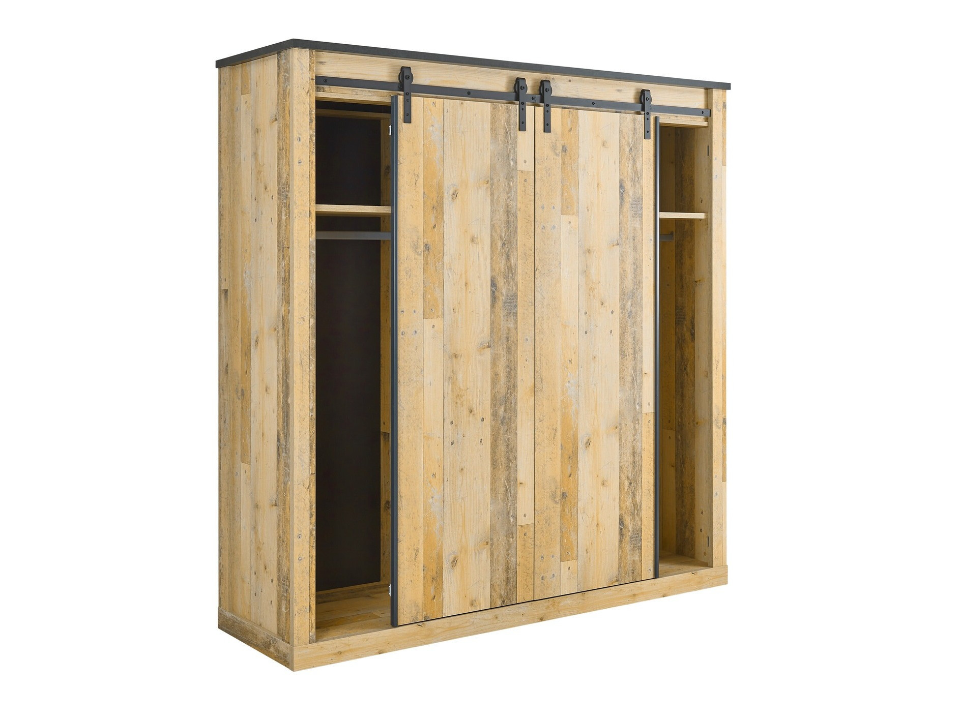 Garderobeskab Cirtale 108 (Antracit + Modnet træ)