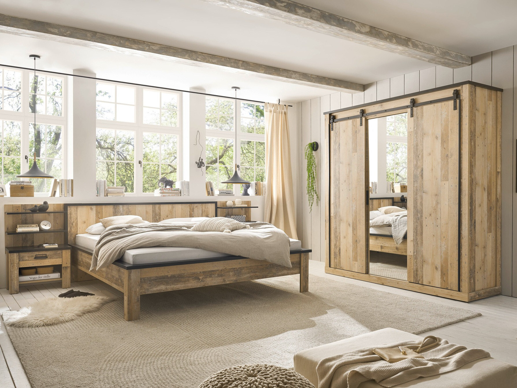 Garderobeskab Cirtale 108 (Antracit + Modnet træ)