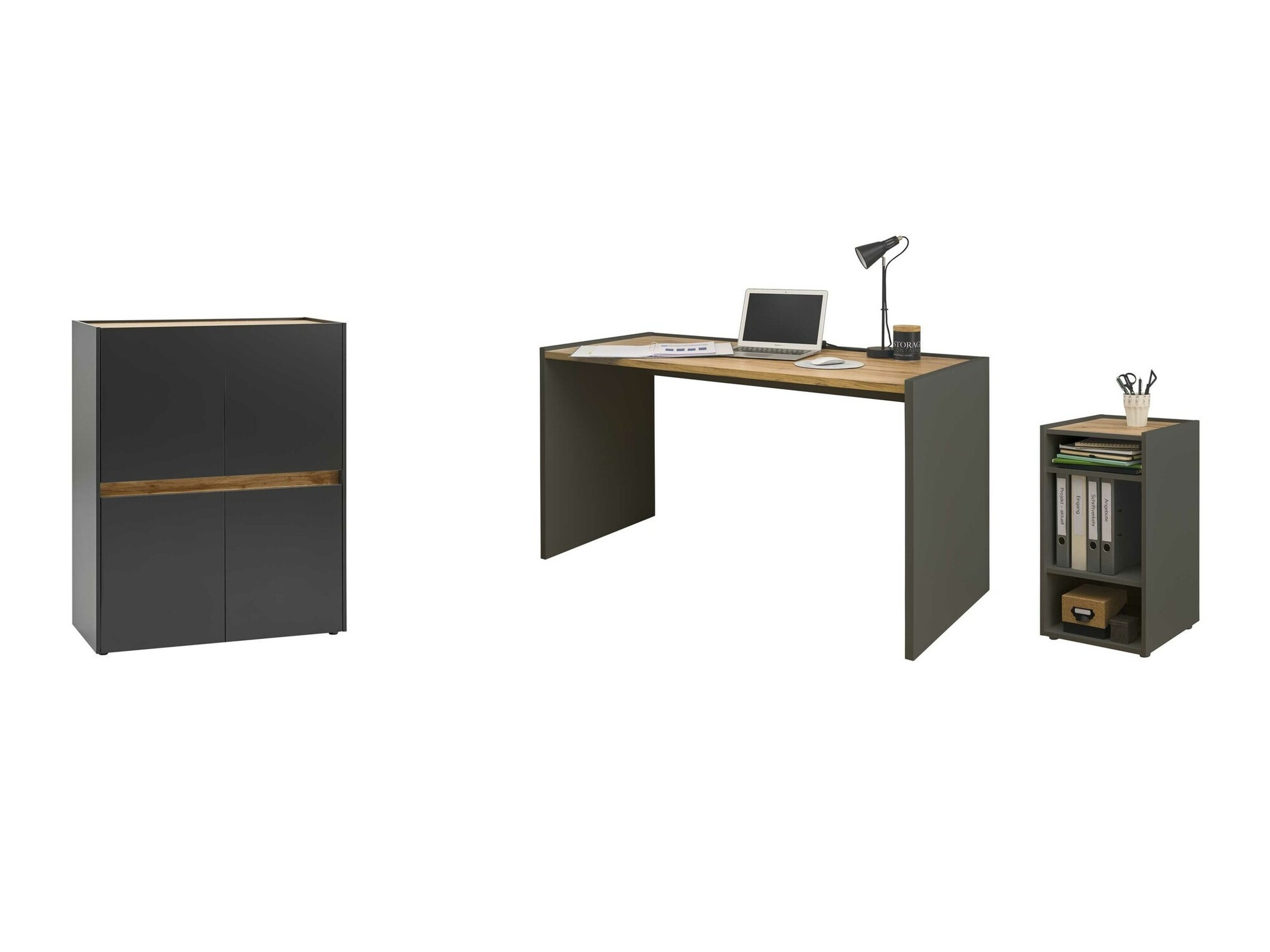 Hjemmekontorsæt Elbsori 150 (Antracit + Wotan eg)