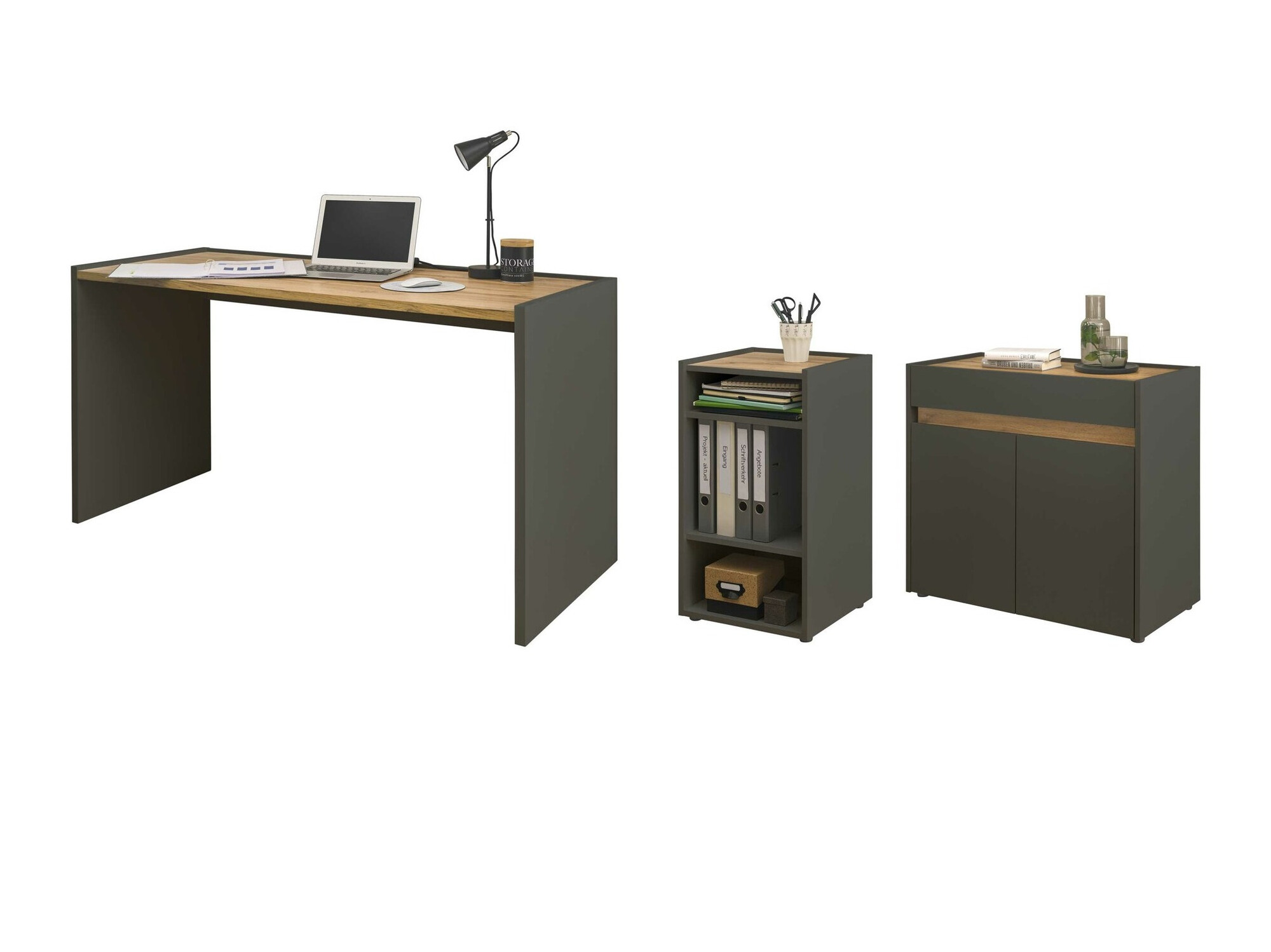 Hjemmekontorsæt Elbsori 151 (Antracit + Wotan eg)
