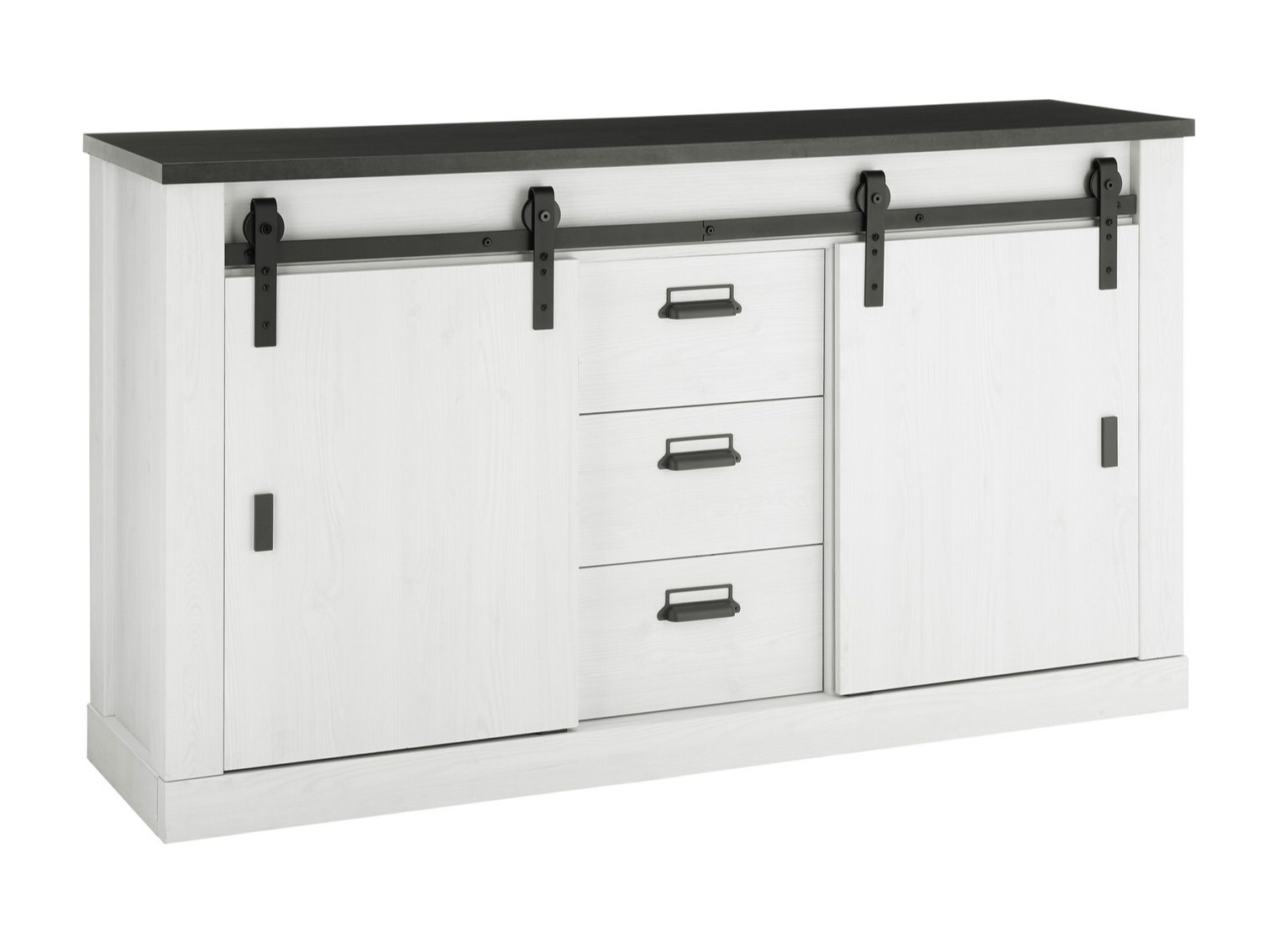 Kommode Cirtale 116 (Antracit + Bleget fyrretræ)