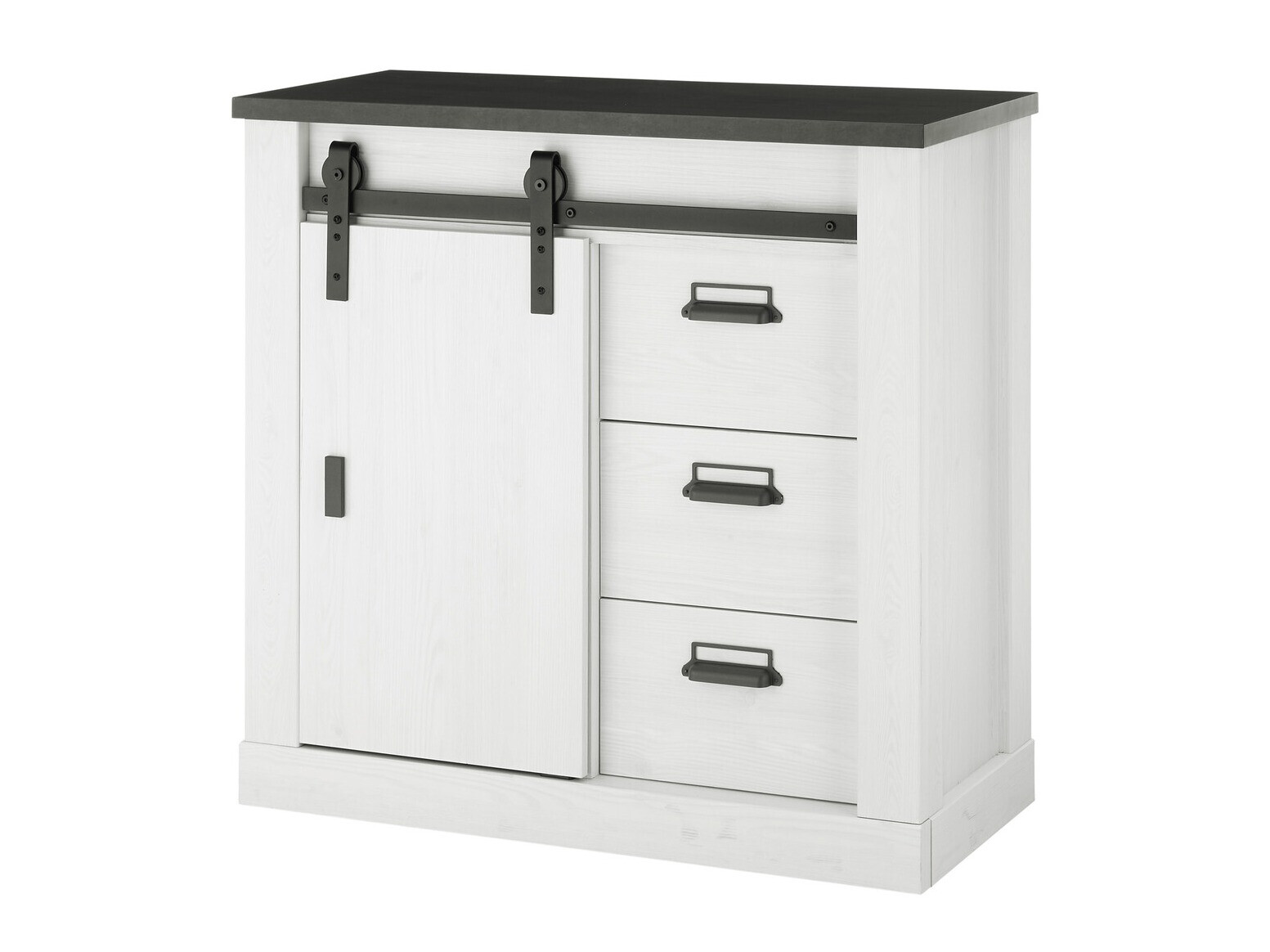 Kommode Cirtale 117 (Antracit + Bleget fyrretræ)