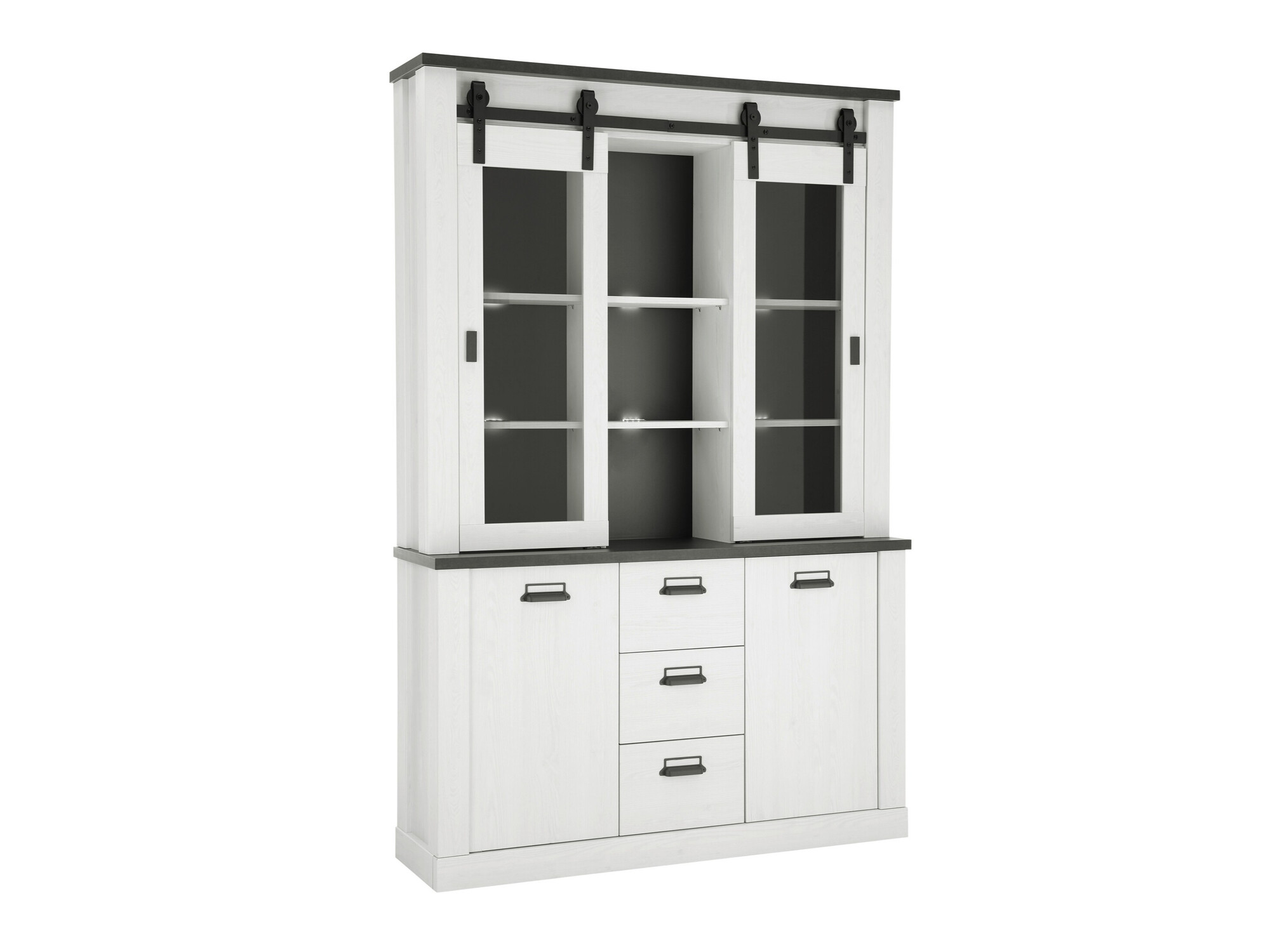 Reol Cirtale 110 (Bleget fyrretræ + Antrahite)