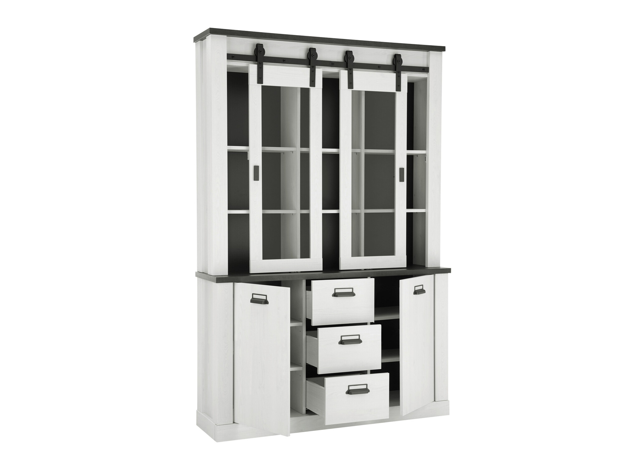 Reol Cirtale 110 (Bleget fyrretræ + Antrahite)