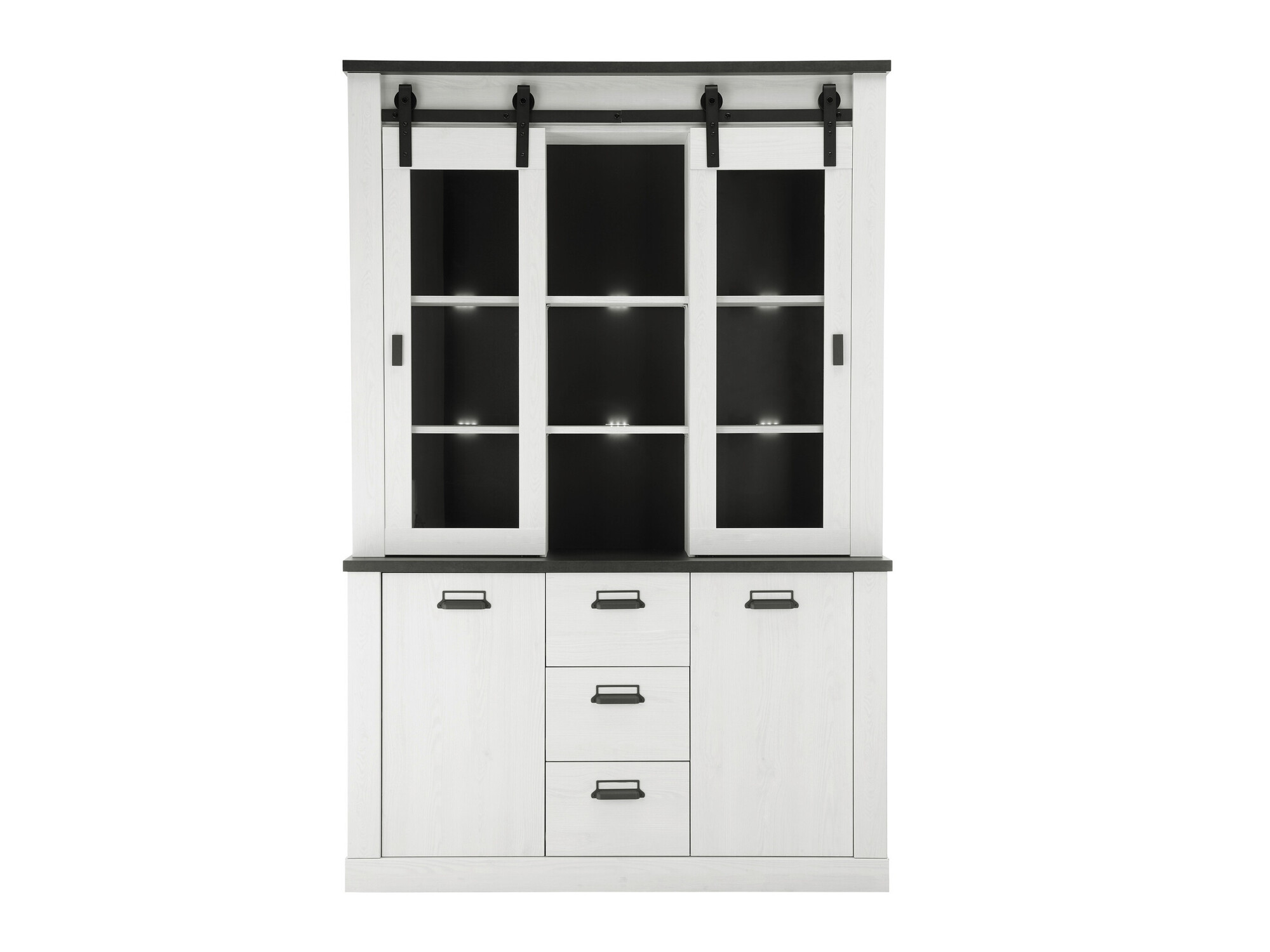 Reol Cirtale 110 (Bleget fyrretræ + Antrahite)