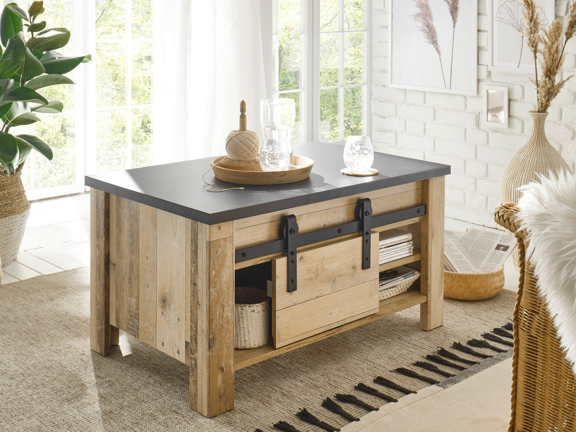 Sofabord Cirtale 111 (Antracit + Modnet træ)