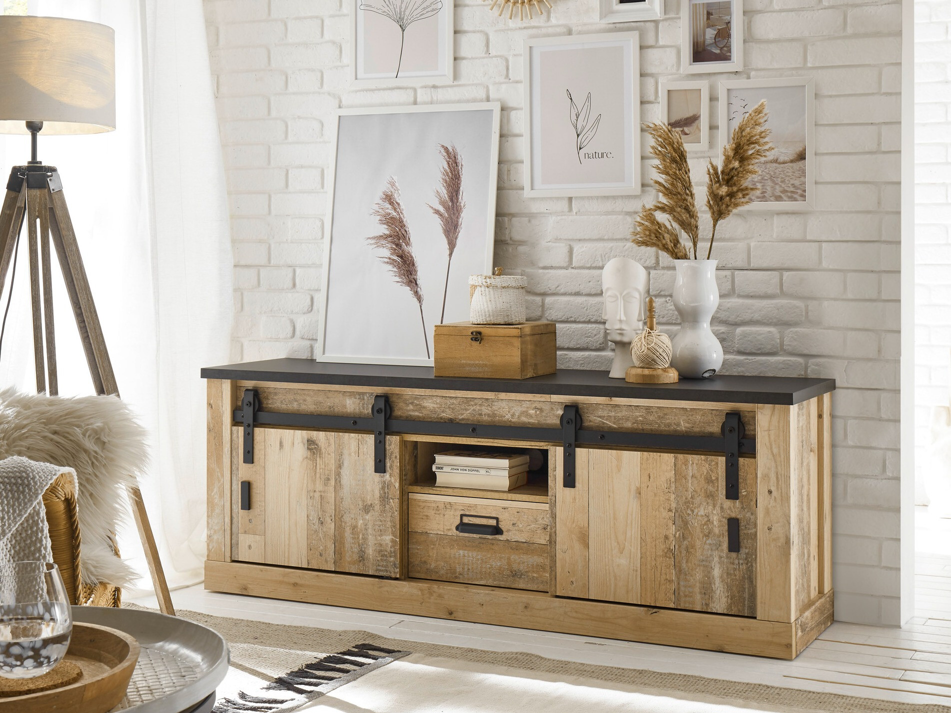 TV-bord Cirtale 112 (Antracit + Modnet træ)