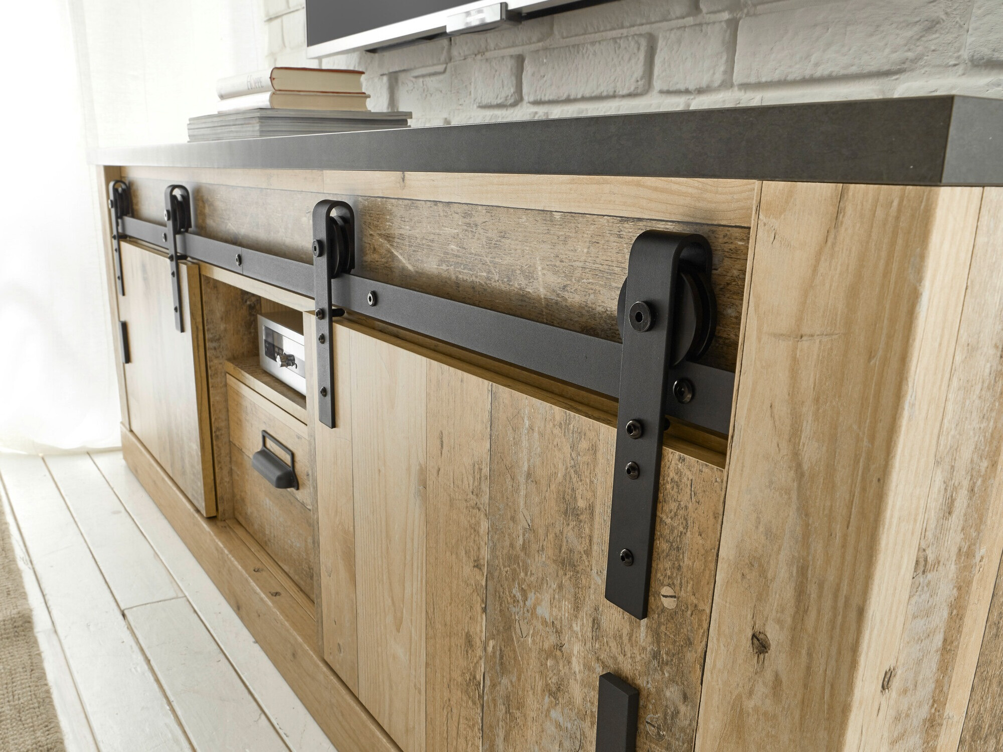 TV-bord Cirtale 112 (Antracit + Modnet træ)