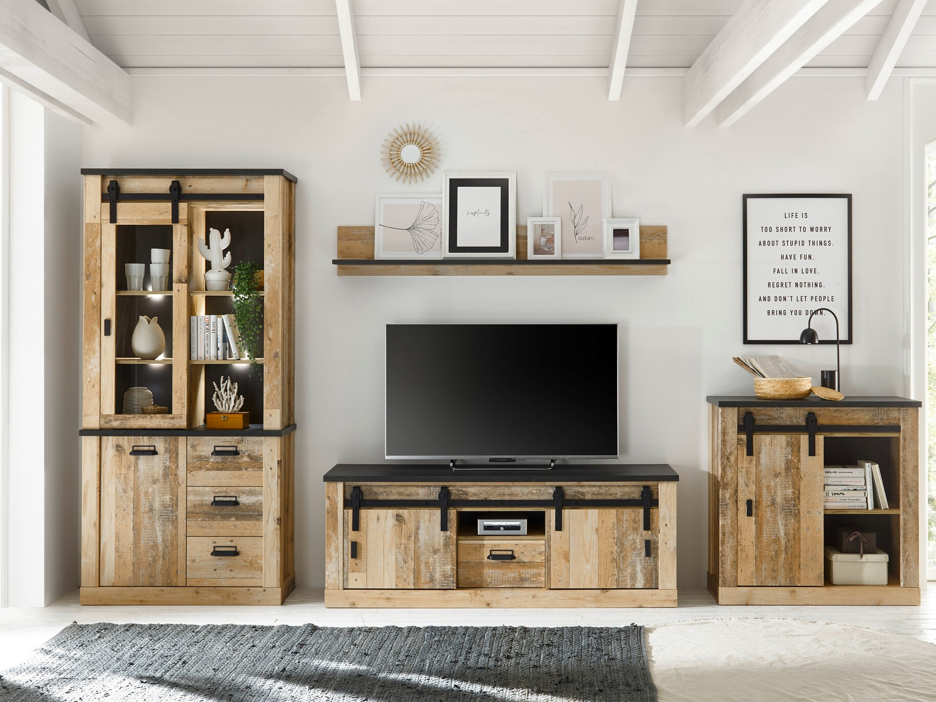 TV-bord Cirtale 112 (Antracit + Modnet træ)