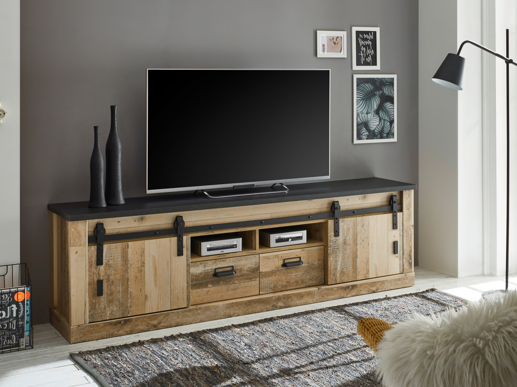 TV-bord Cirtale 113 (Antracit + Modnet træ)