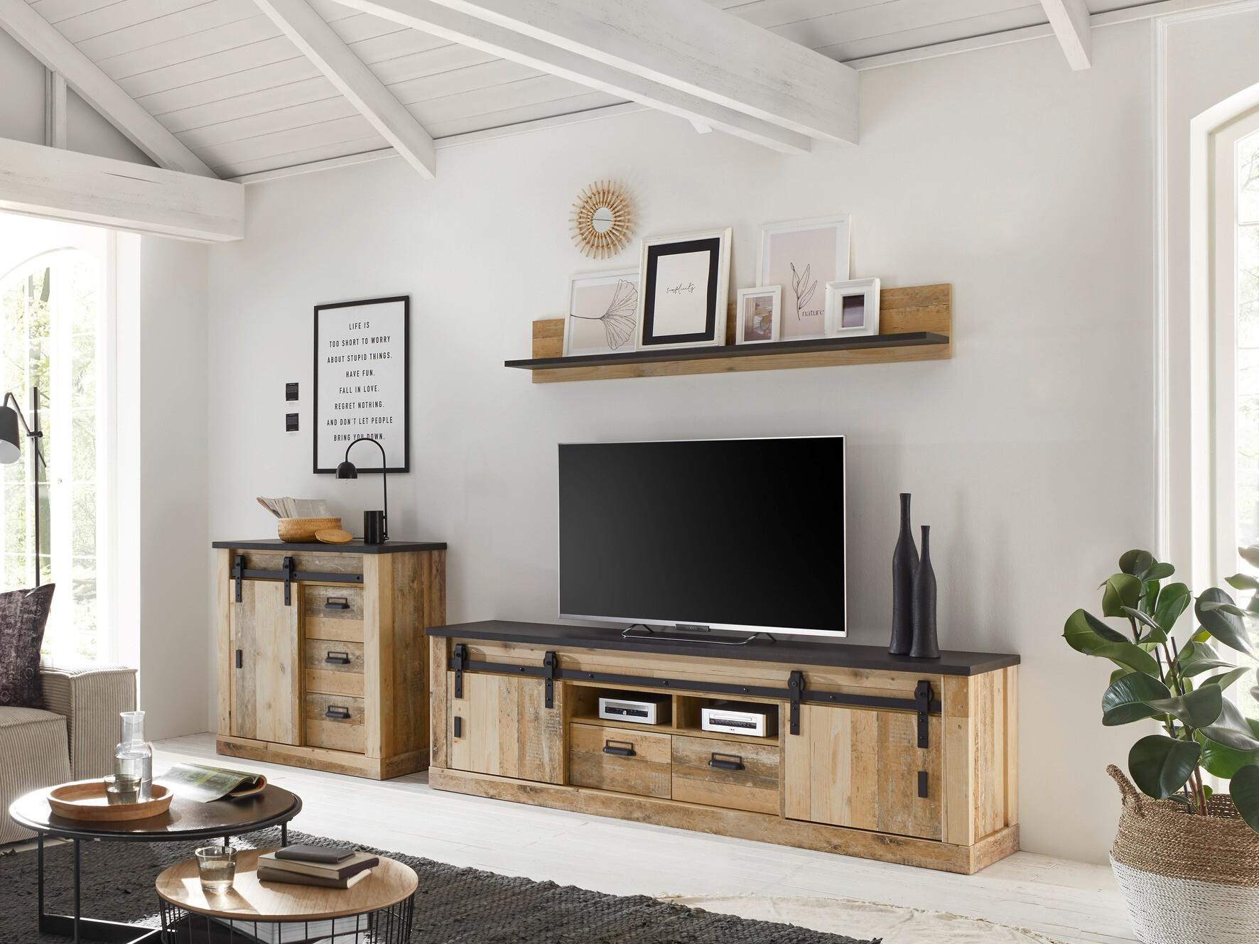 TV-bord Cirtale 113 (Antracit + Modnet træ)