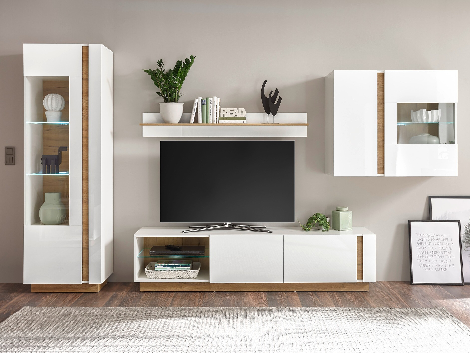 Vægreol Veropho 109 (Glansfuld hvid + Grandson eg)