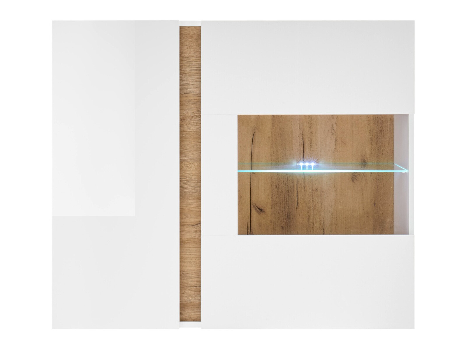 Vægskab Veropho 105 (Glansfuld hvid + Grandson eg)