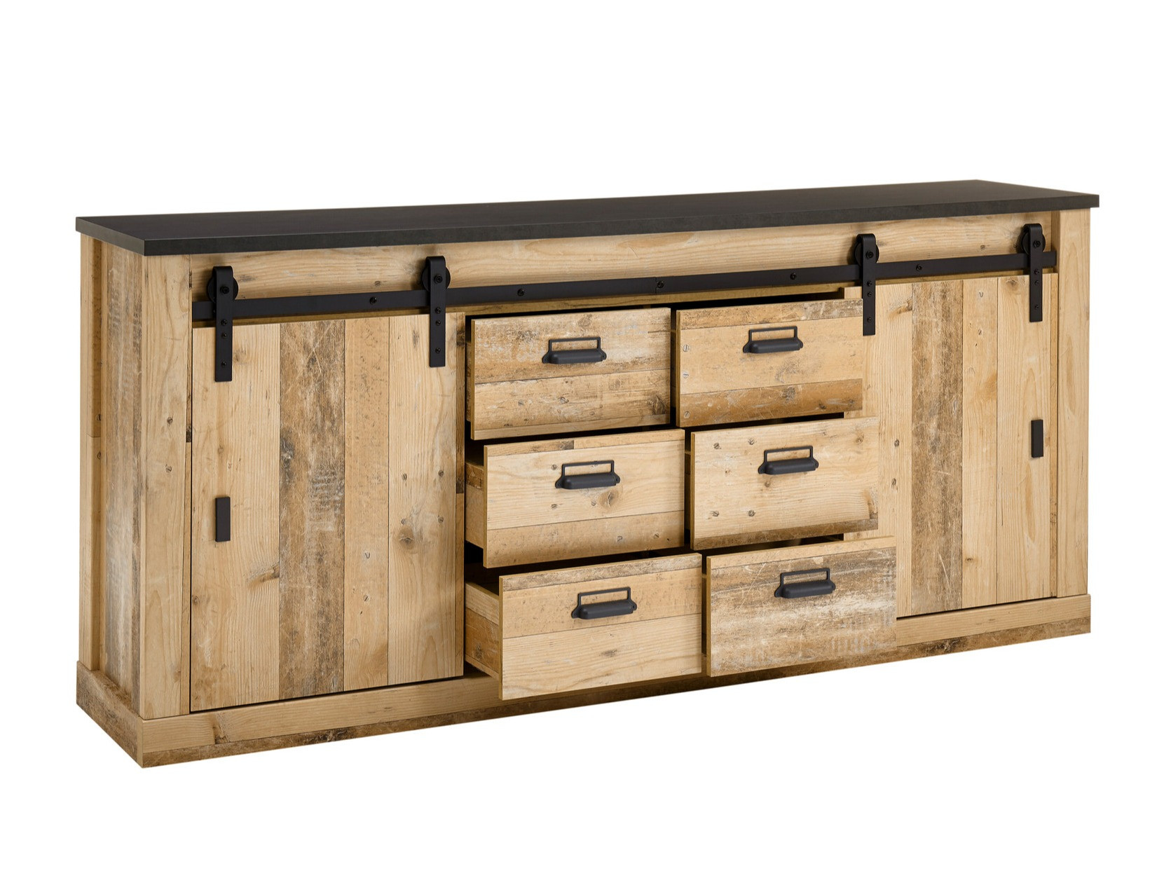 Kommode Cirtale 118 (Antracit + Modnet træ)