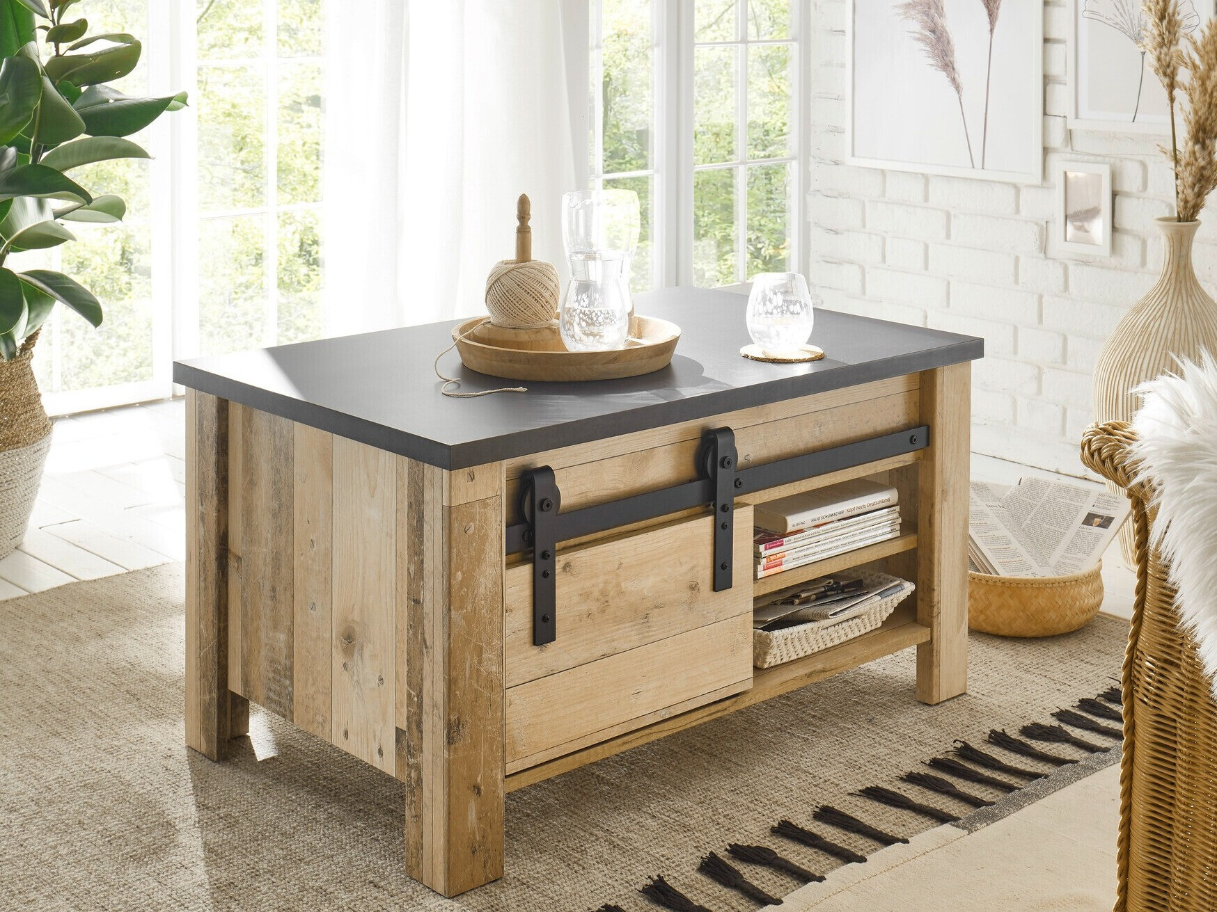 Sofabord Cirtale 111 (Antracit + Modnet træ)