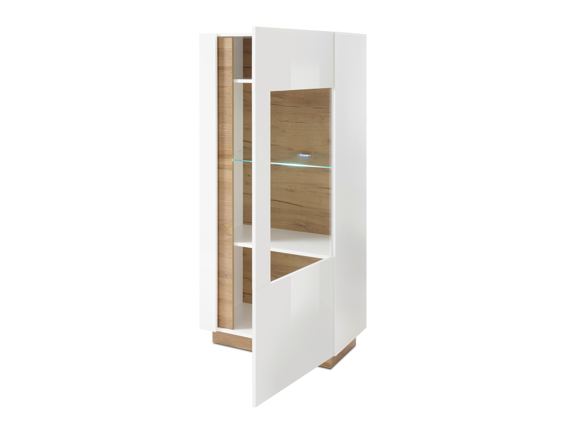 Stuemøbelsæt Veropho 110 (Glansfuld hvid + Grandson eg)