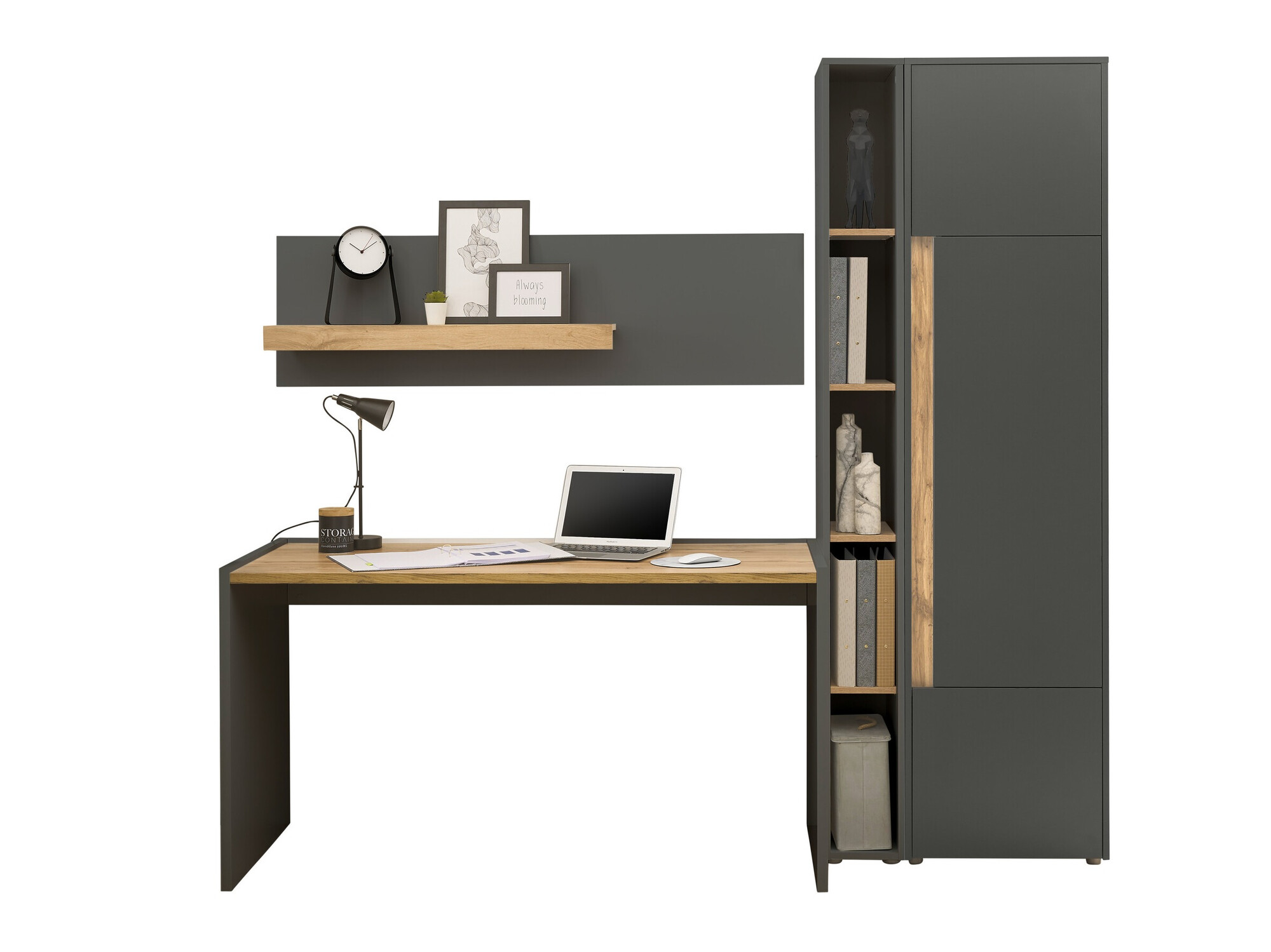 Hjemmekontorsæt Elbsori 155 (Antracit + Wotan eg)