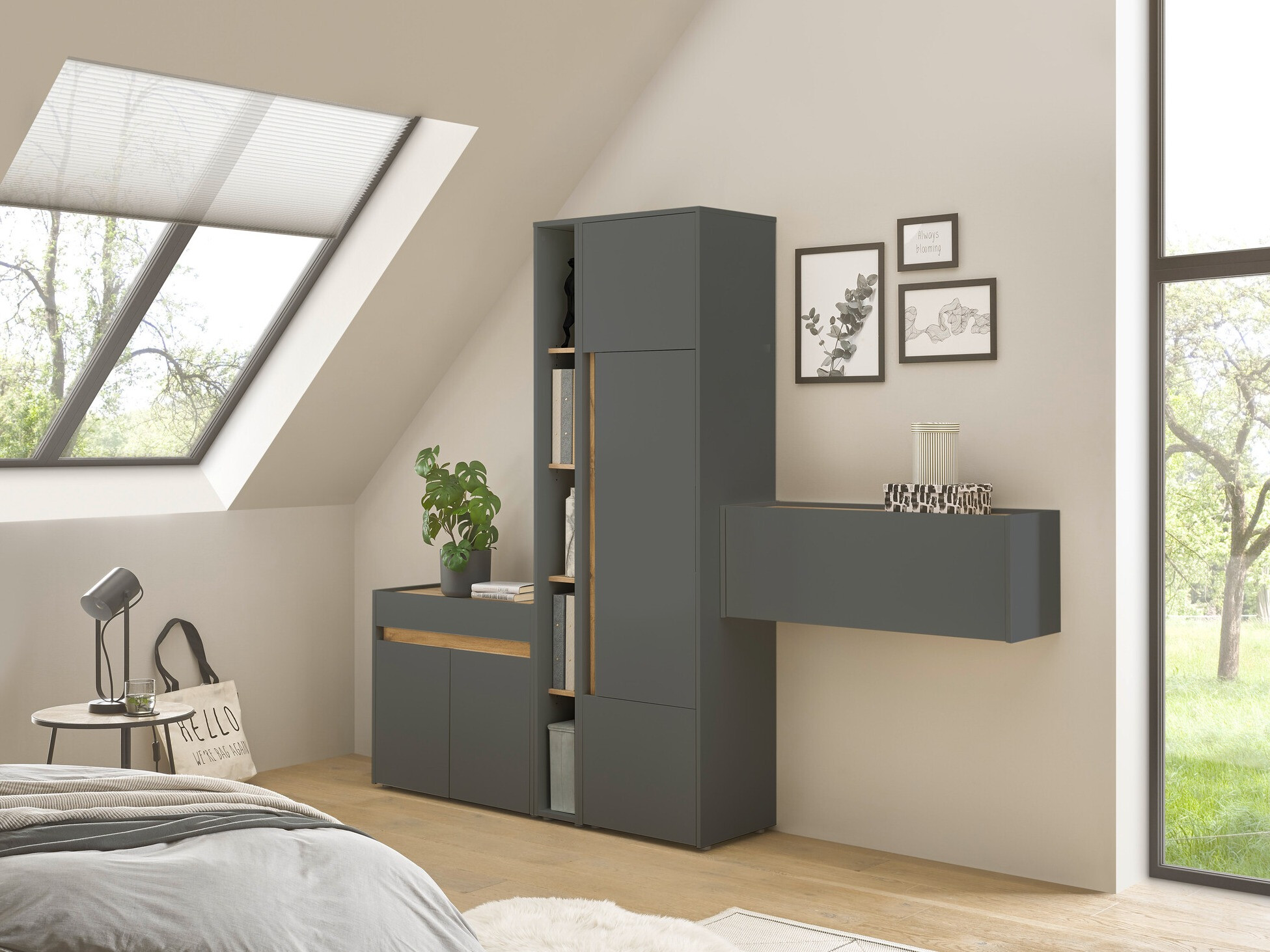 Møbelsæt Elbsori 156 (Antracit + Wotan eg)