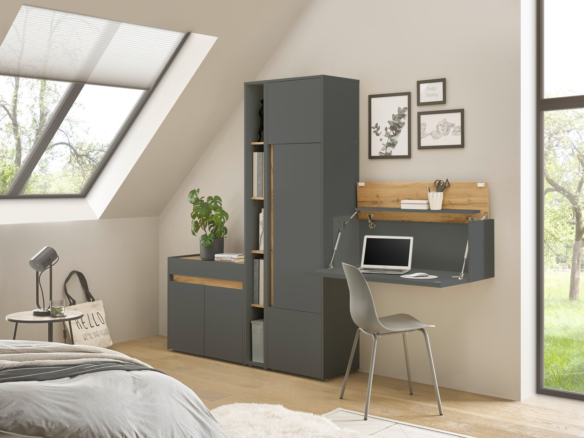 Møbelsæt Elbsori 156 (Antracit + Wotan eg)