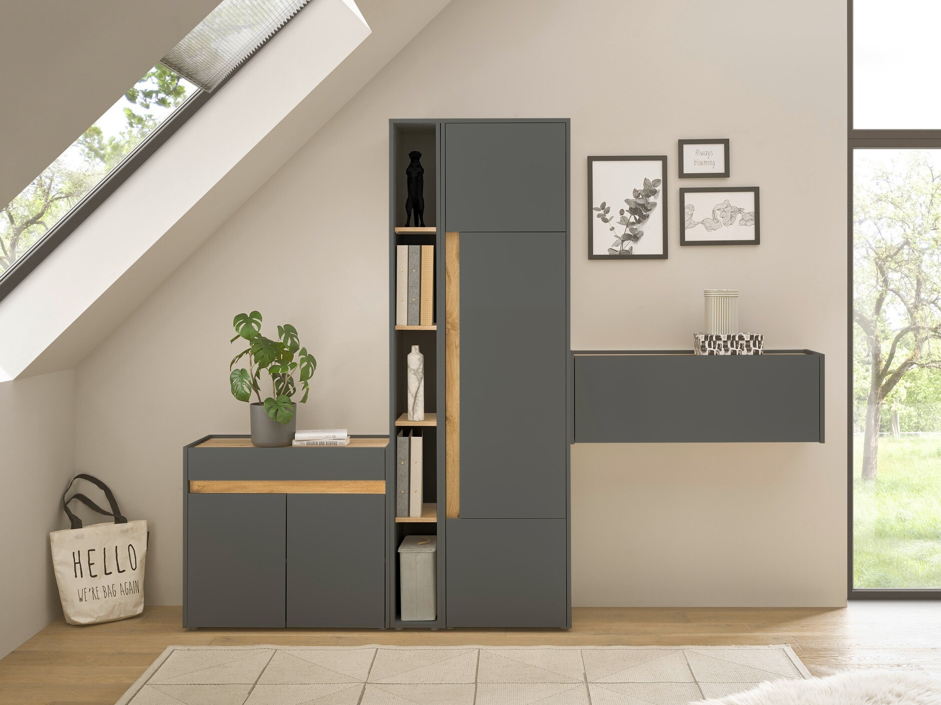 Møbelsæt Elbsori 156 (Antracit + Wotan eg)