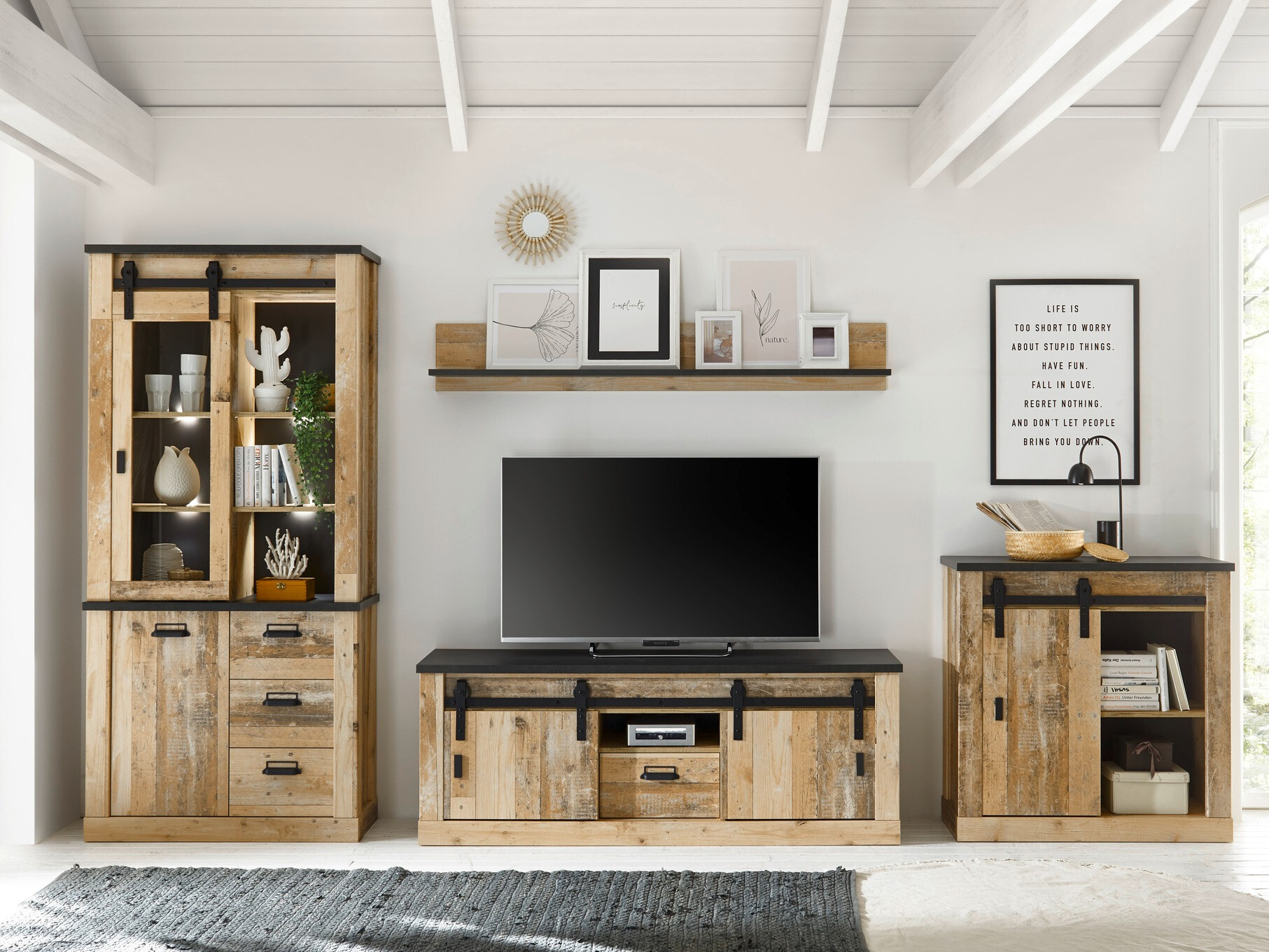 Vægreol Cirtale 120 (Antracit + Modnet træ)