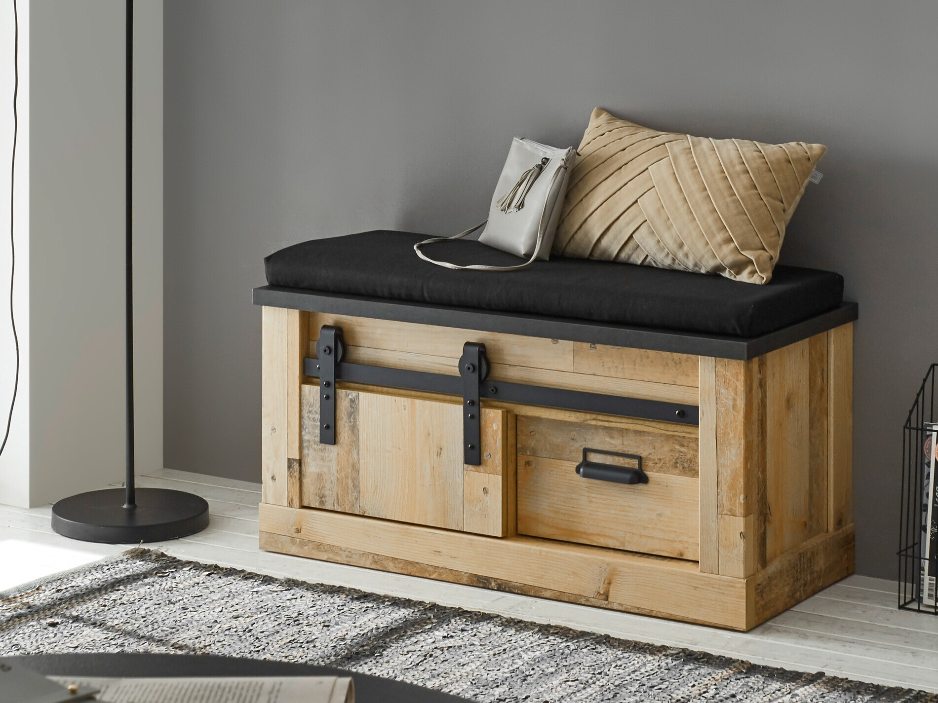 Skoskab Cirtale 125 (Antracit + Modnet træ)