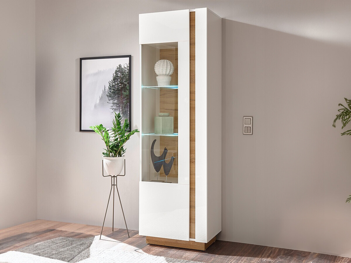 Reol Veropho 100 (Glansfuld hvid + Grandson eg)