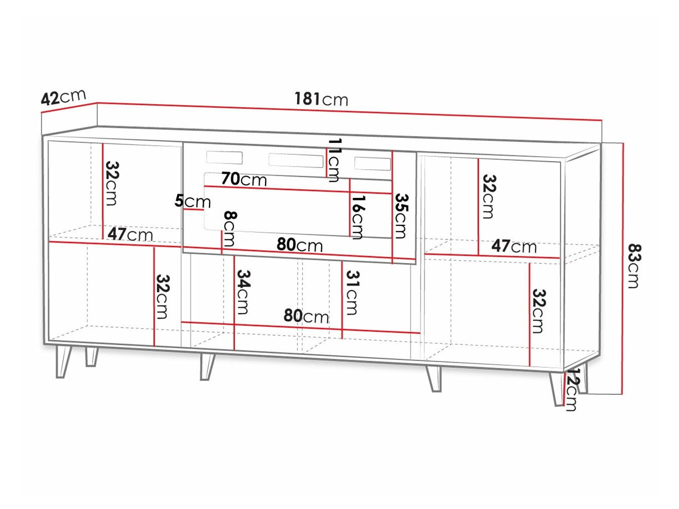 Skænk Dicto I (Sort + Gylden)